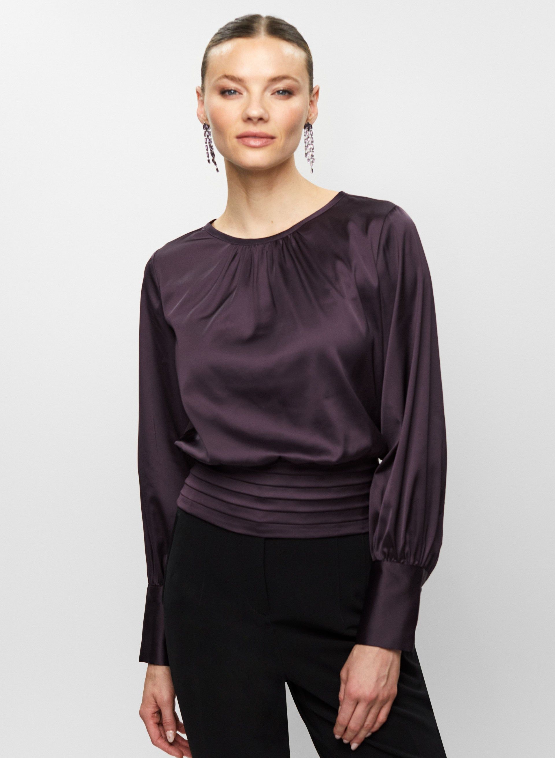 Pleat Detail Satin Blouse sold by Melanie Lyne product image thumbnail 5