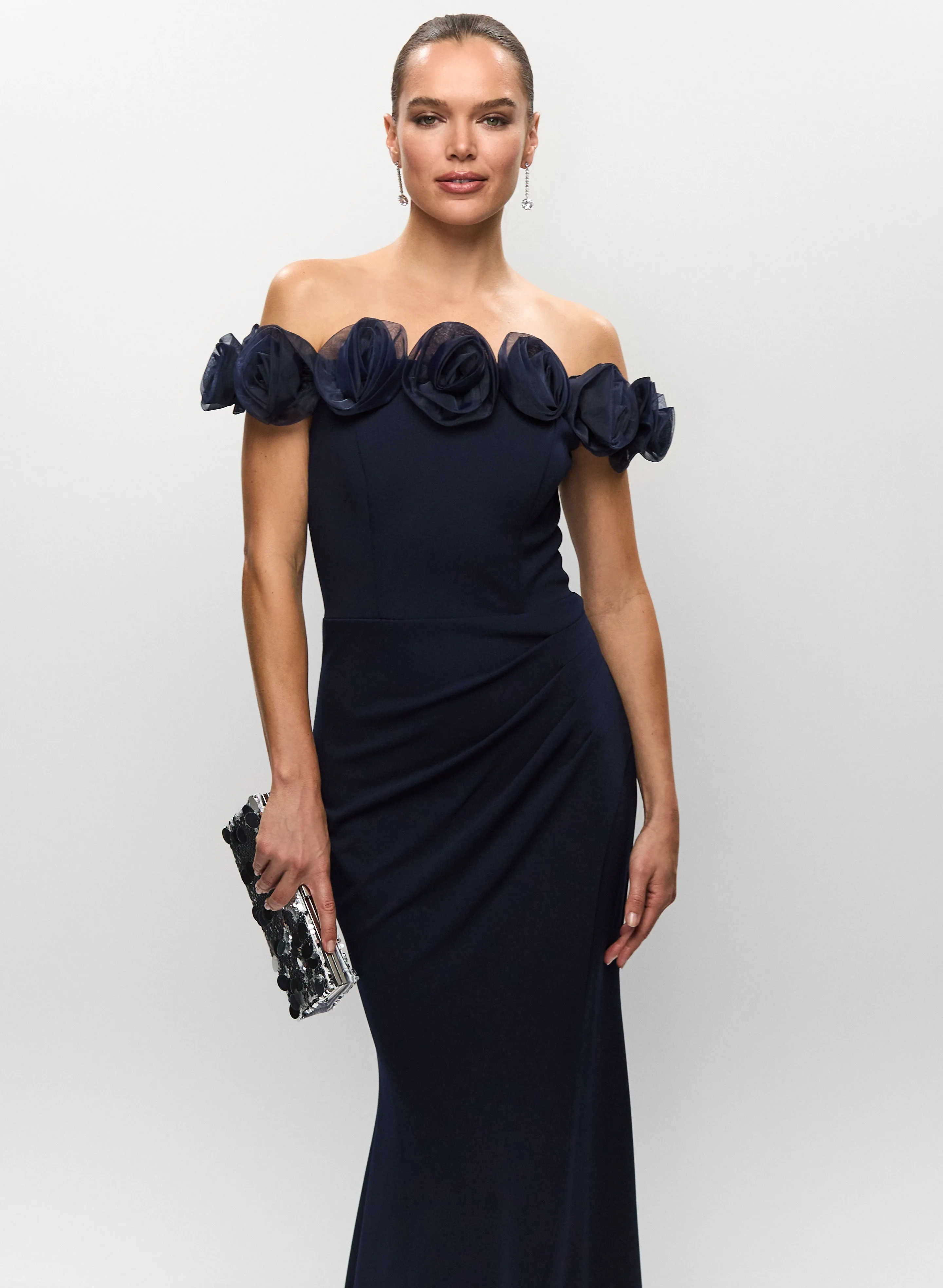 Off-the-Shoulder Rosette Gown sold by Melanie Lyne product image thumbnail 2