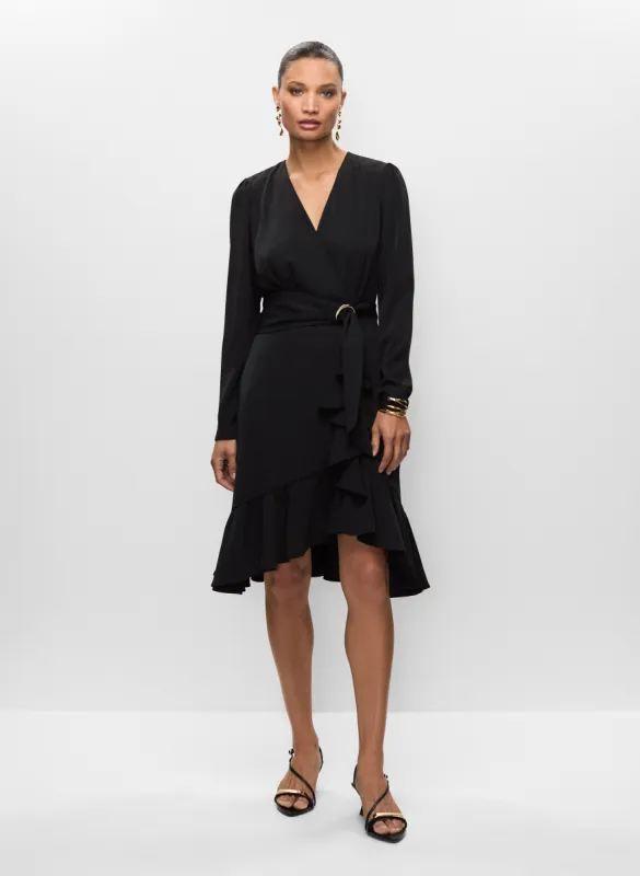 Ruffle Hem Satin Dress sold by Melanie Lyne