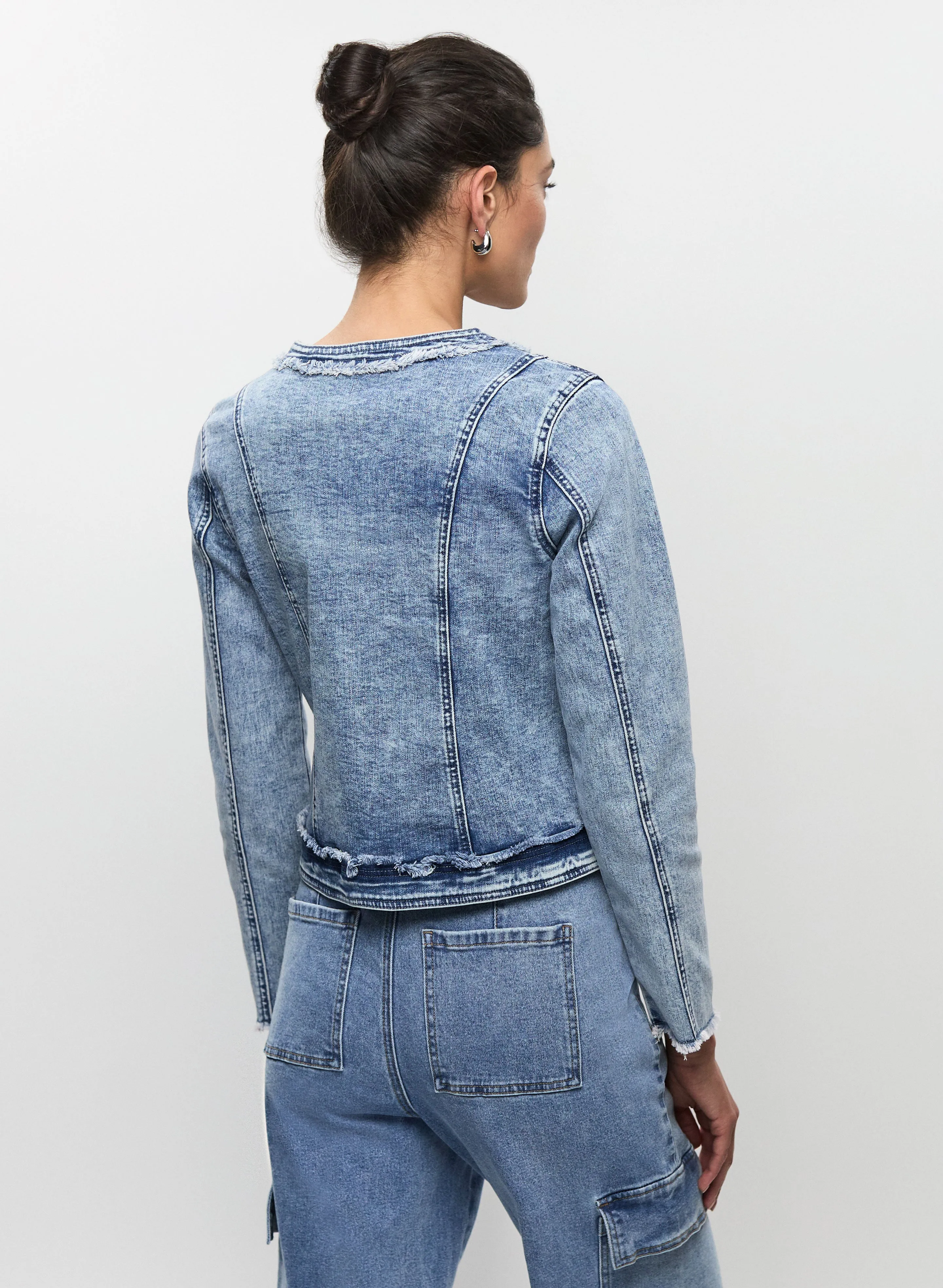 Frayed Trim Denim Jacket sold by Melanie Lyne product image thumbnail 4