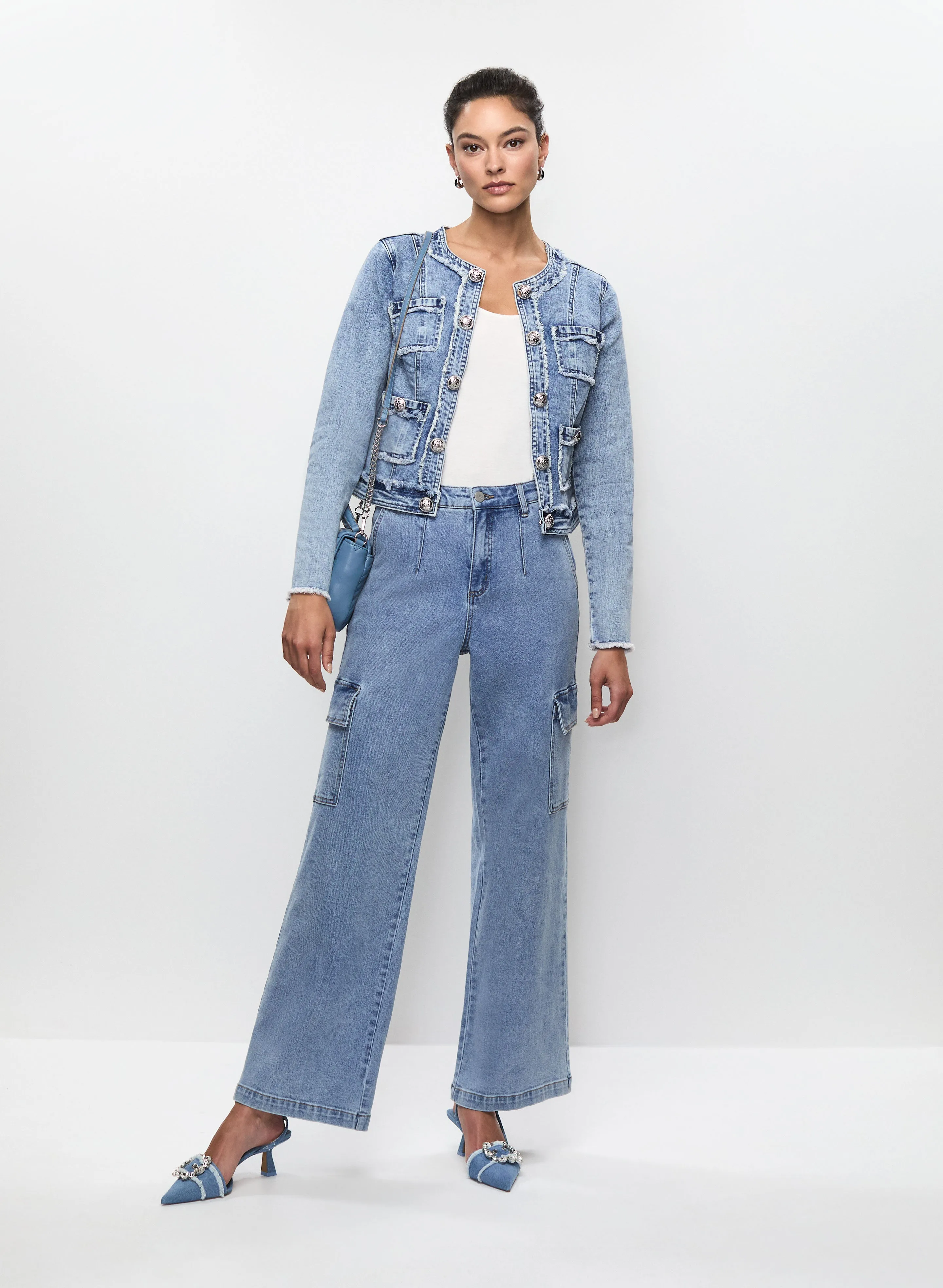 Frayed Trim Denim Jacket sold by Melanie Lyne product image thumbnail 3