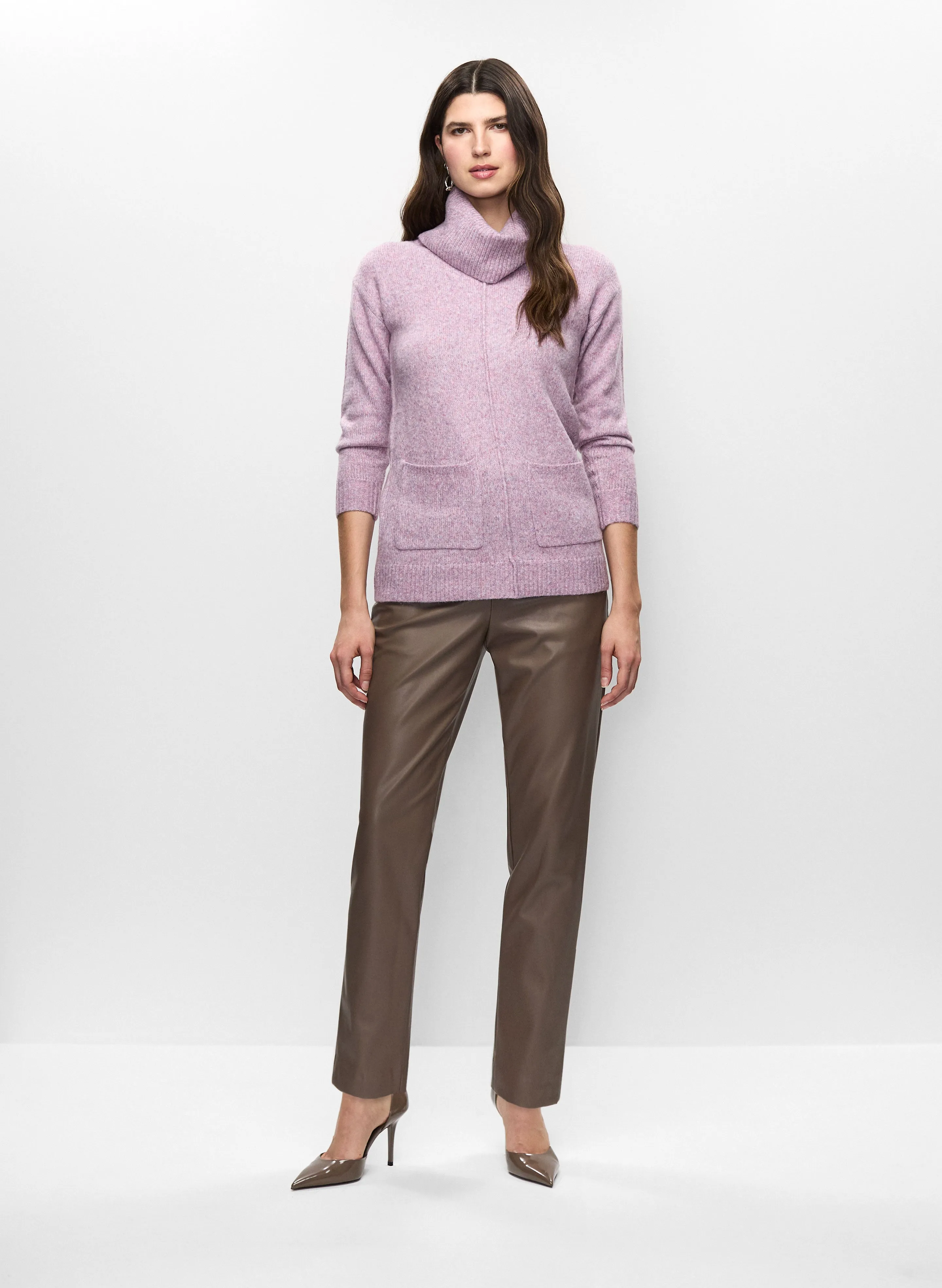 Cowl Neck Sweater & Vegan Leather Pants sold by Melanie Lyne