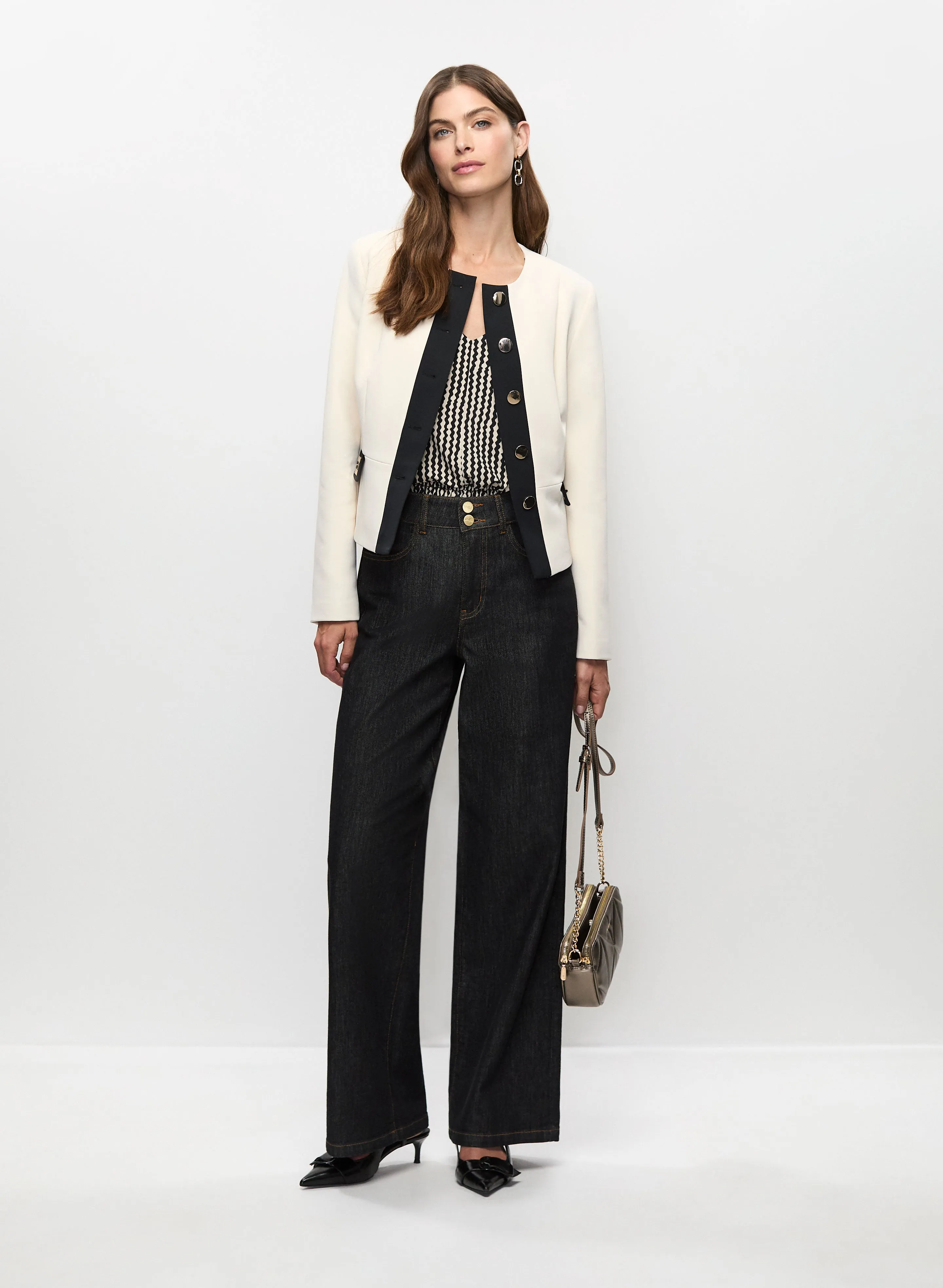 Geometric Print Sleeveless Top & Wide Leg Jeans sold by Melanie Lyne