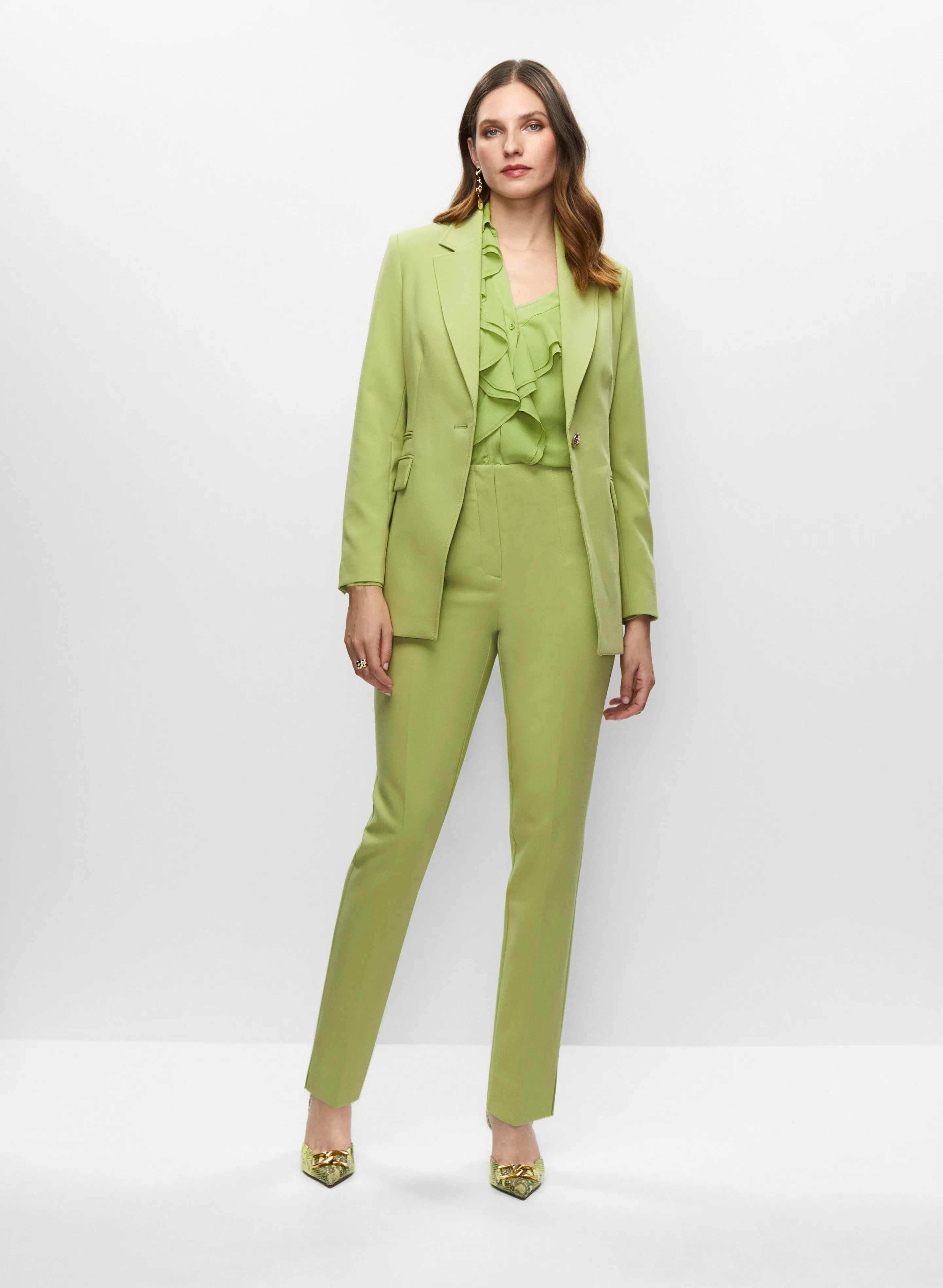 Single-Button Blazer & Slim Leg Pants sold by Melanie Lyne