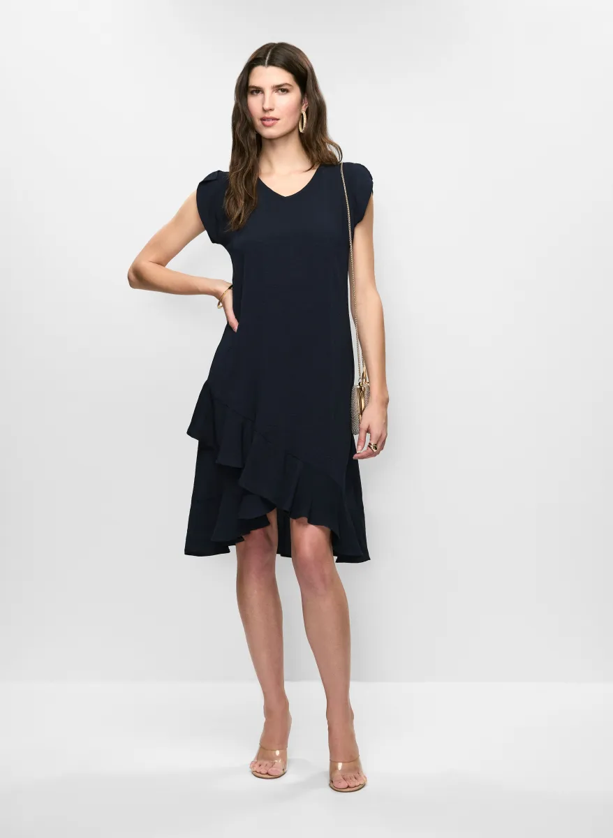 Joseph Ribkoff Ruffle Dress Joseph Ribkoff - Ruffled Hem Dress | Parallel