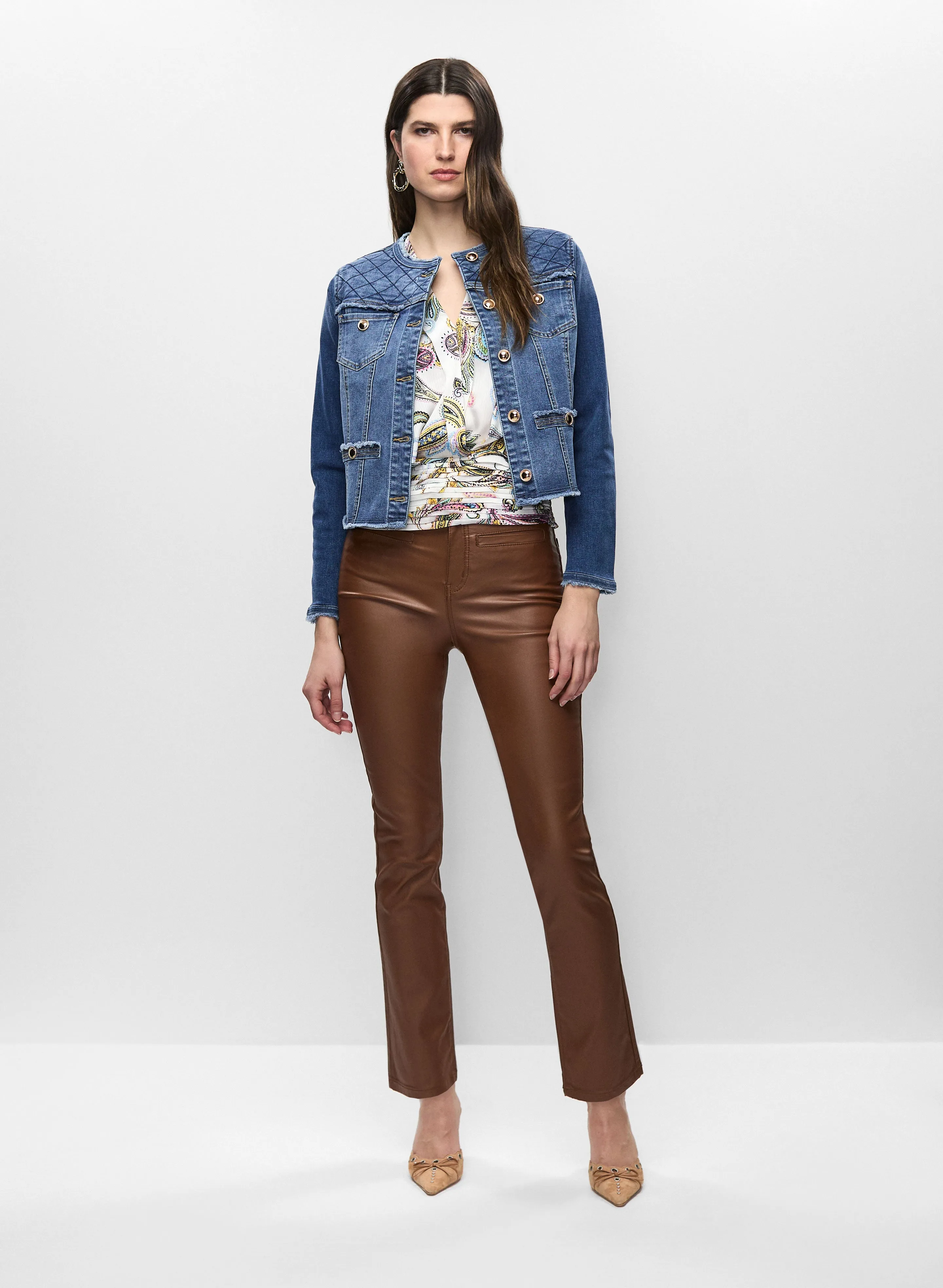 Quilted Denim Jacket & Coated Jeans sold by Melanie Lyne