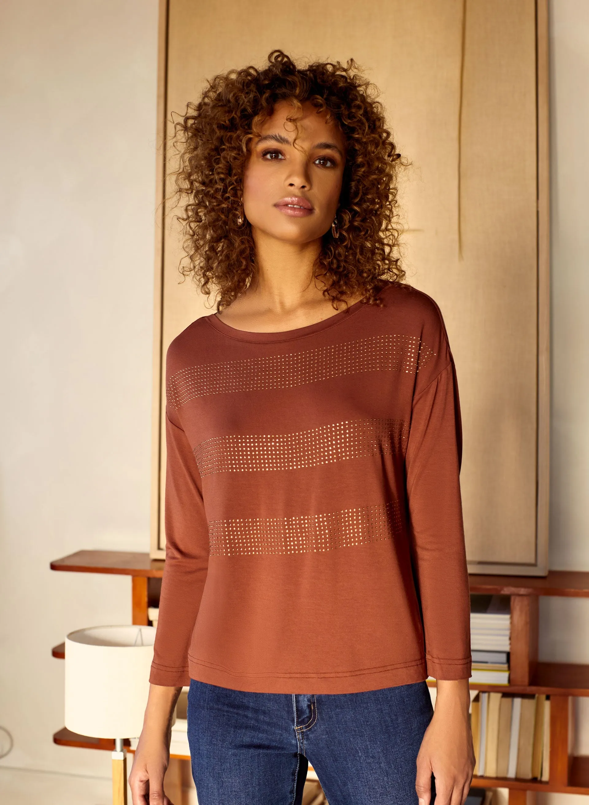 Stud Stripe Motif Tee sold by Melanie Lyne