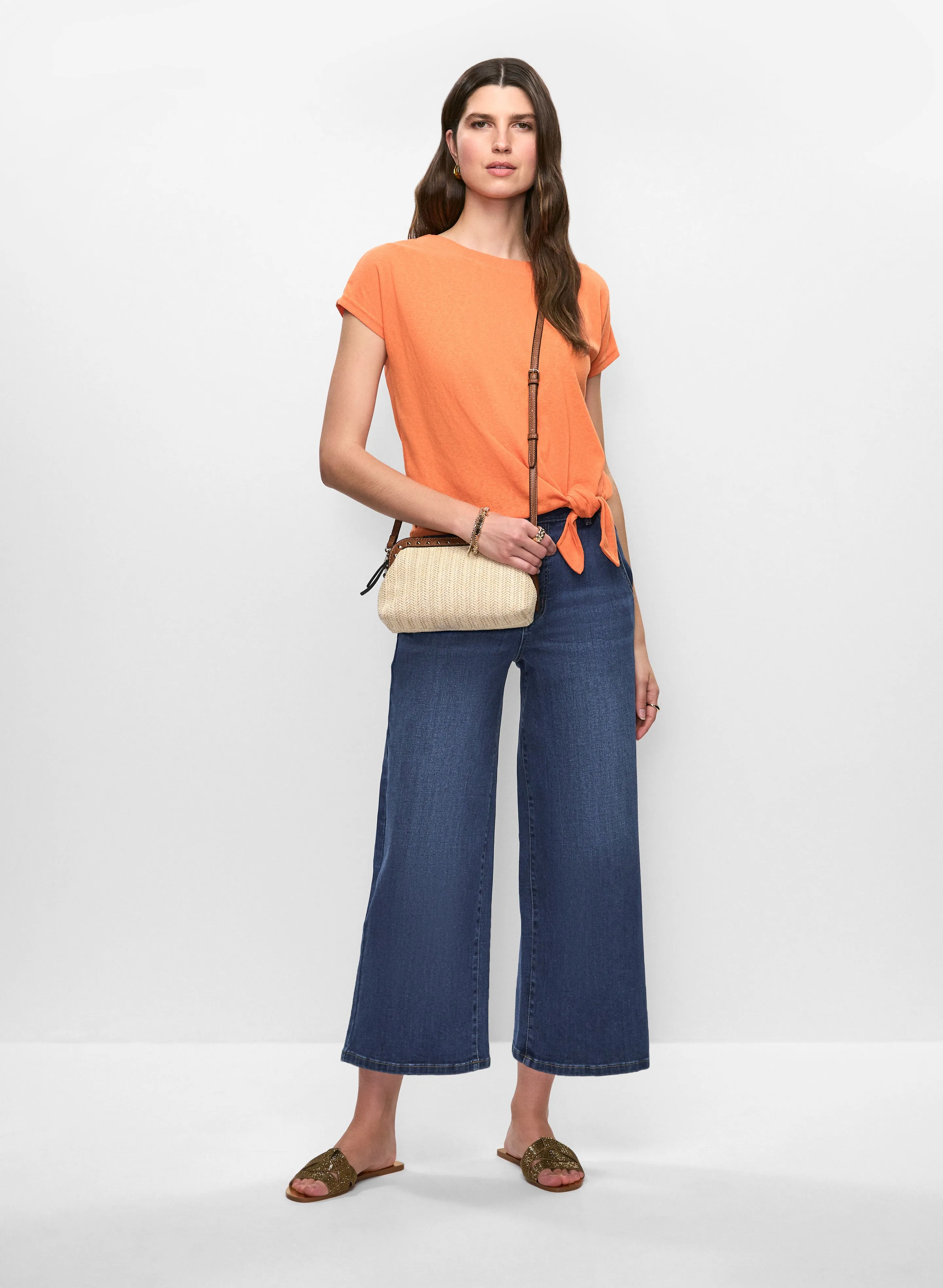 Tie Hem T-Shirt & High Waist Culotte Jeans sold by Melanie Lyne