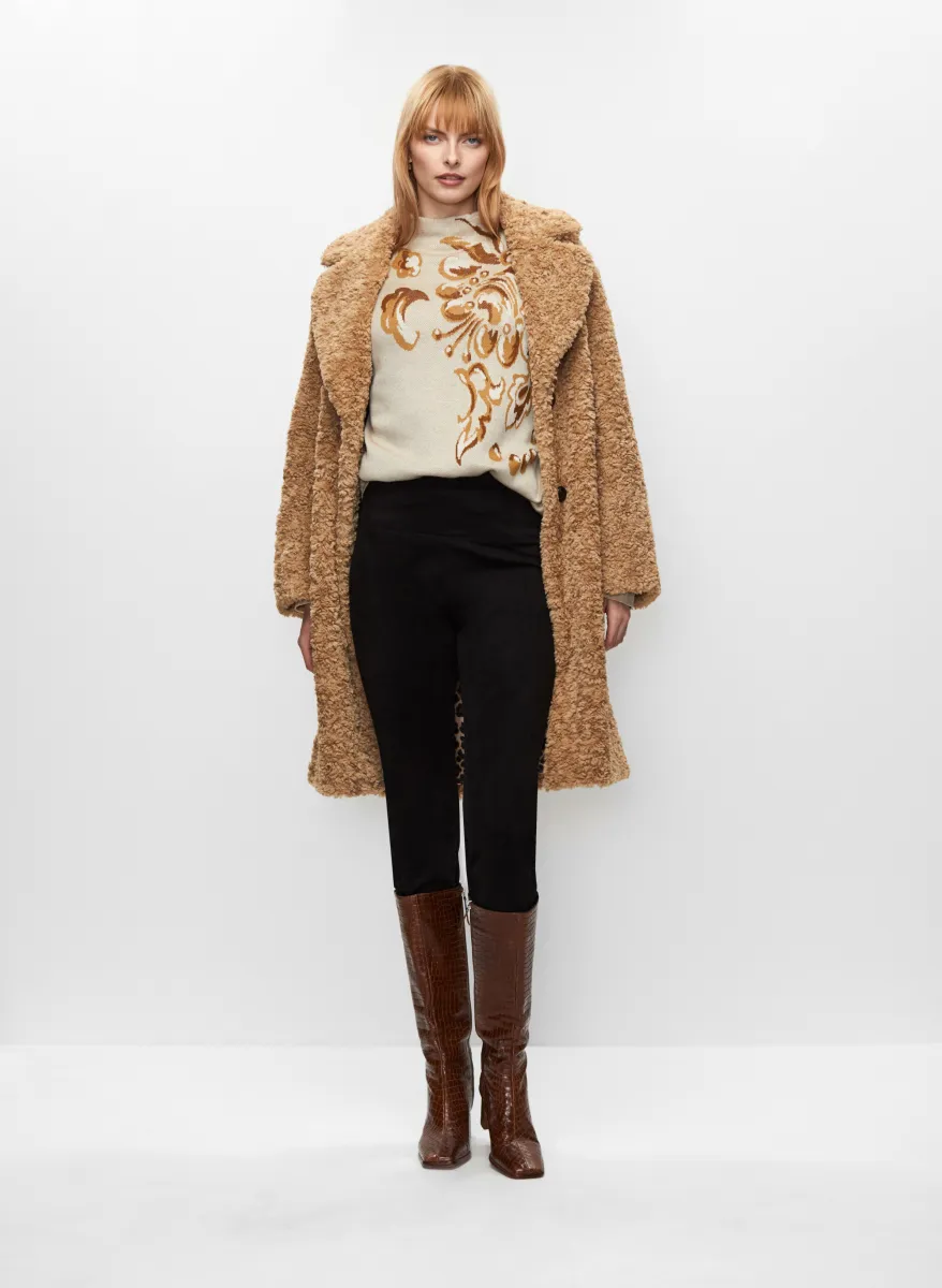 Faux Fur Coat & Vegan Suede Pull-Ons sold by Melanie Lyne