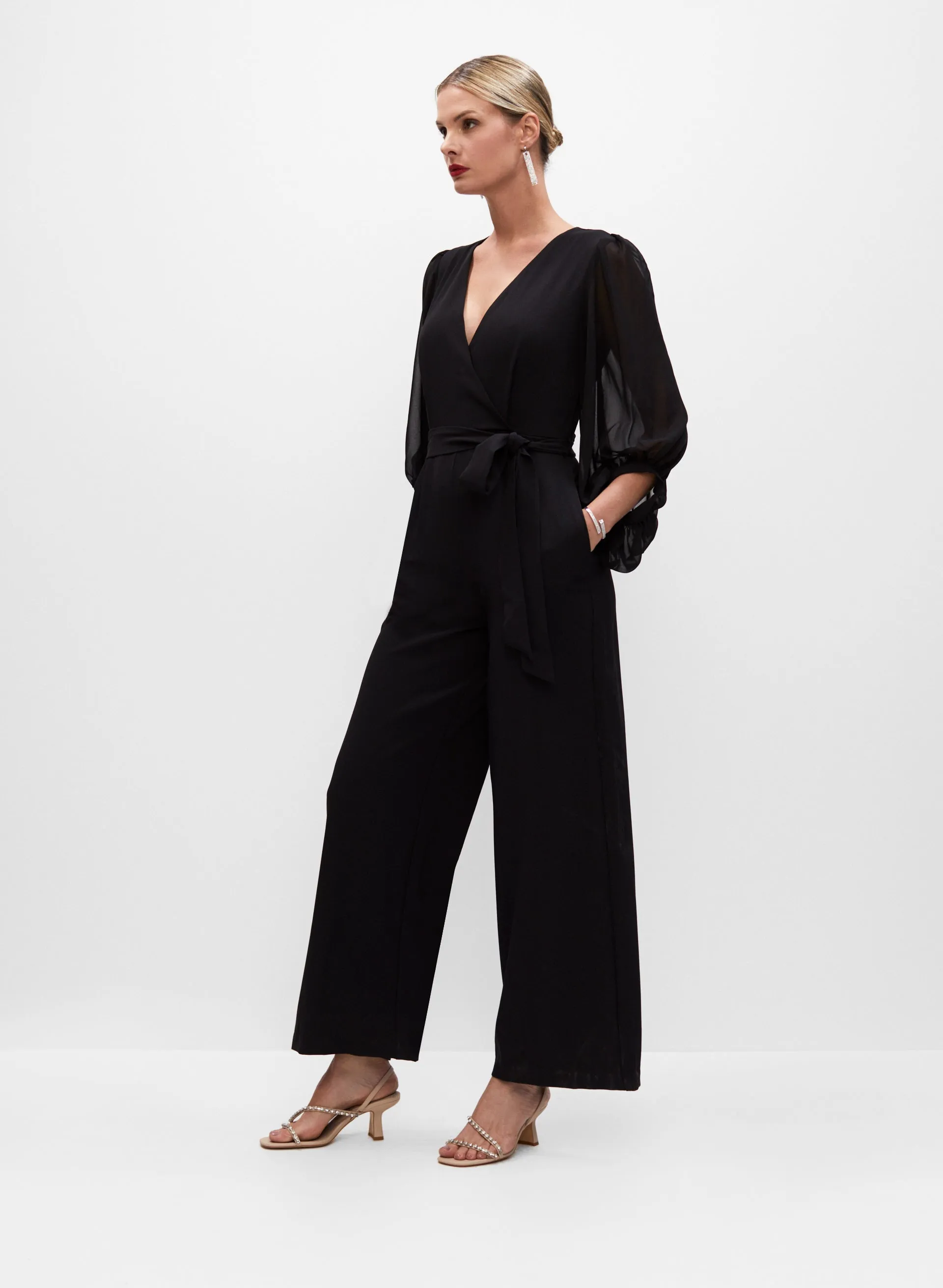 Chiffon Sleeve Jumpsuit sold by Melanie Lyne product image thumbnail 4