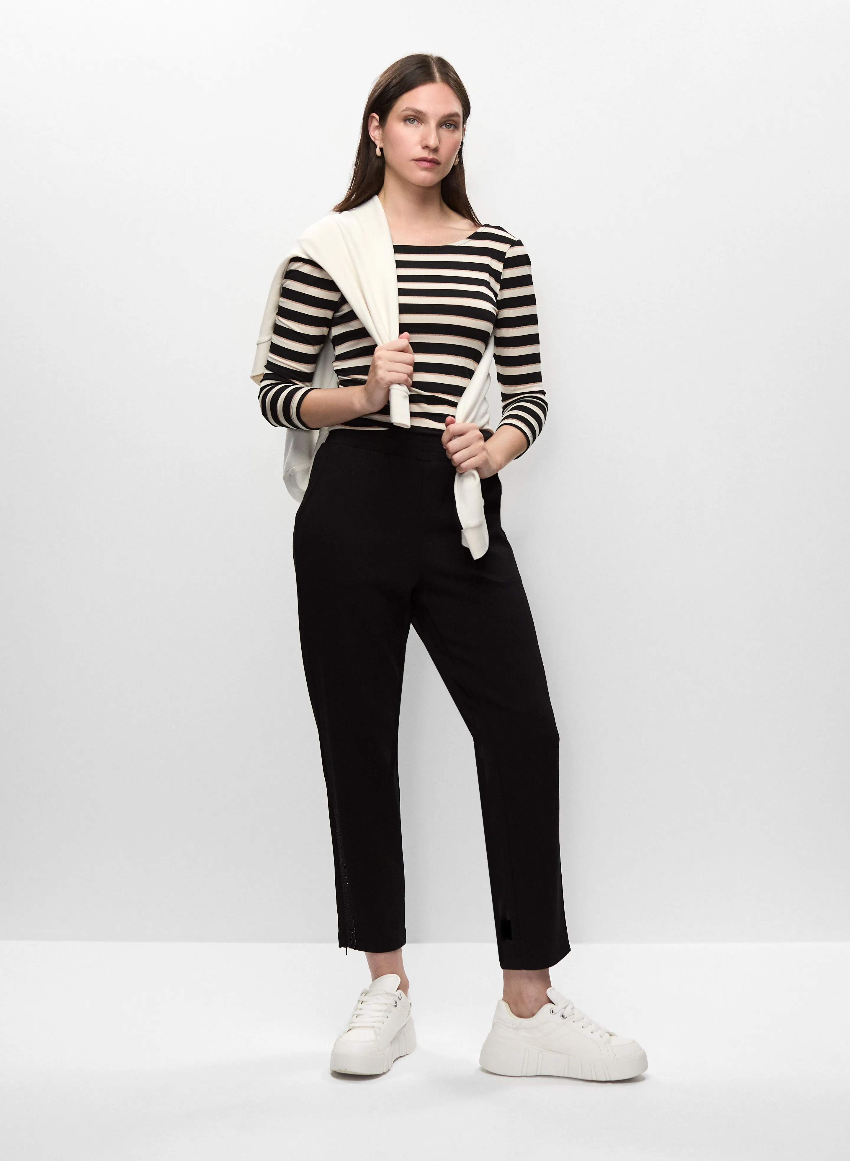 Contrast Stripe Hooded Top & Straight Leg Pants sold by Melanie Lyne