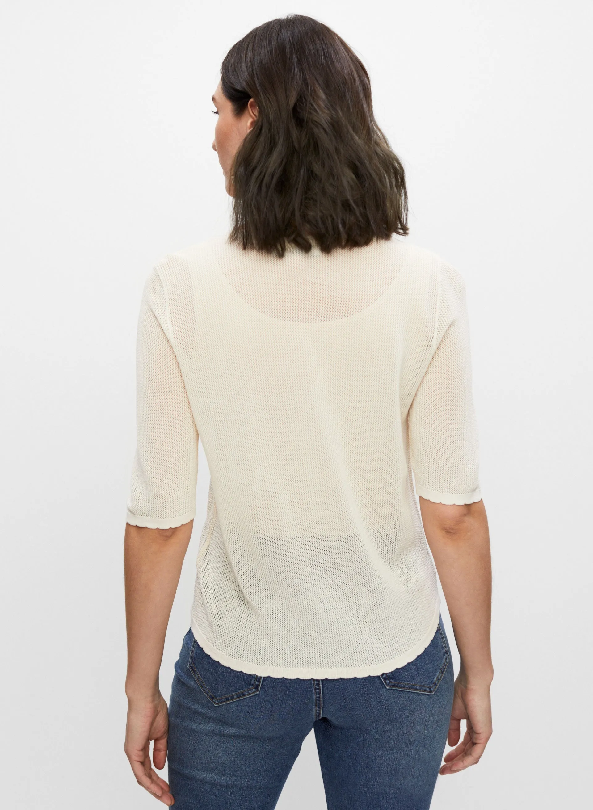 Pointelle Stitch Button Front Cardigan sold by Melanie Lyne product image thumbnail 4