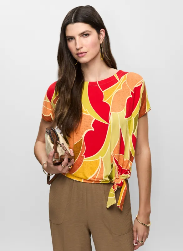 Knotted Leaf Print T-Shirt sold by Melanie Lyne