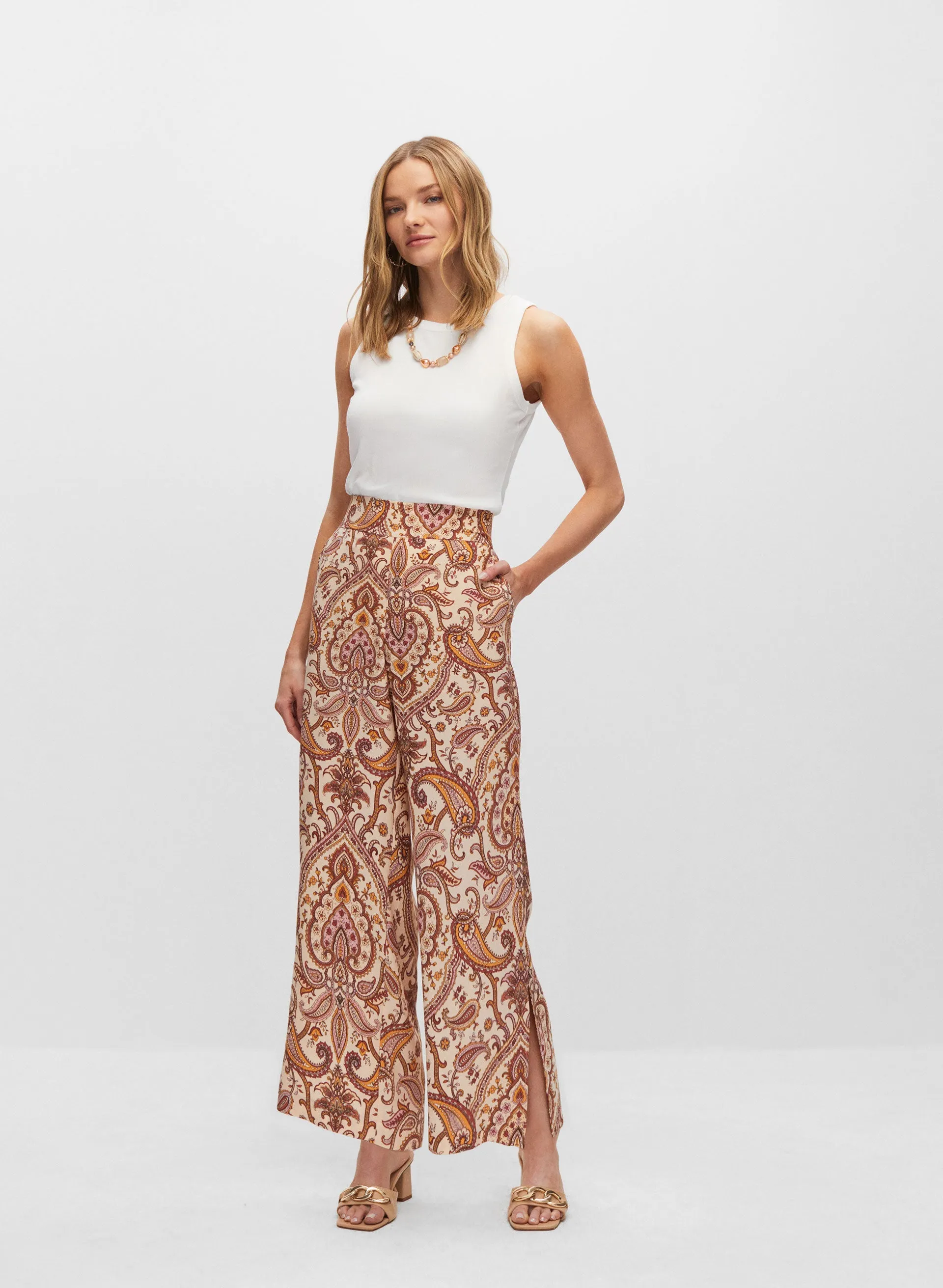 Paisley Print Wide Leg Pants sold by Melanie Lyne