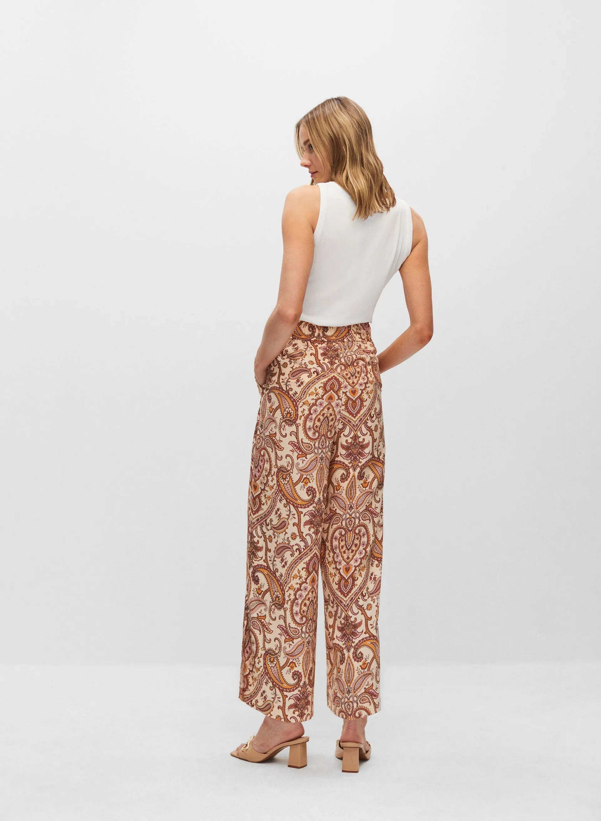 Paisley Print Wide Leg Pants sold by Melanie Lyne product image thumbnail 2