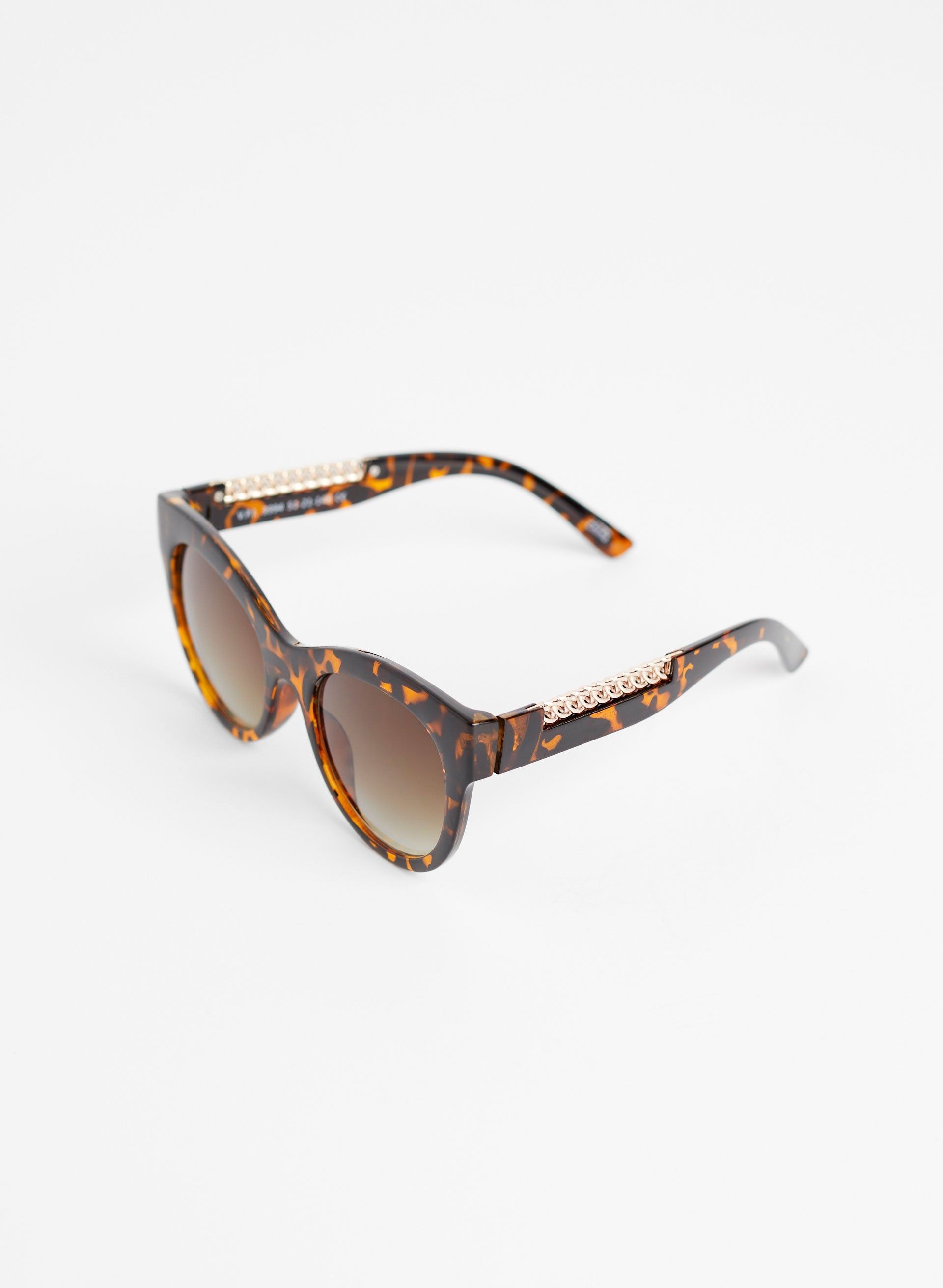 Tortoise Shell Chain Detail Sunglasses sold by Melanie Lyne product image thumbnail 3
