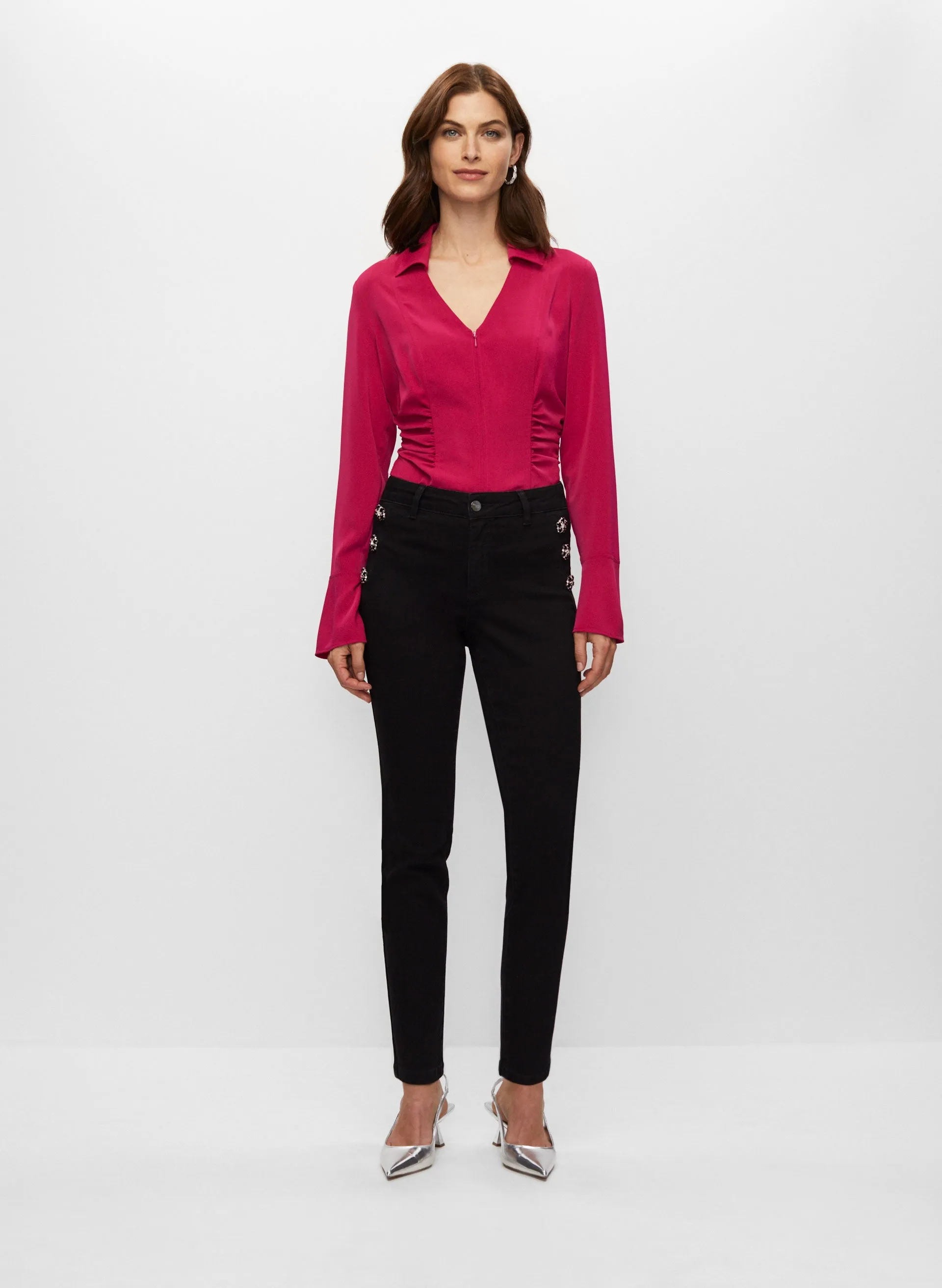 Jewel Detail Slim Leg Denim Pants sold by Melanie Lyne product image thumbnail 3