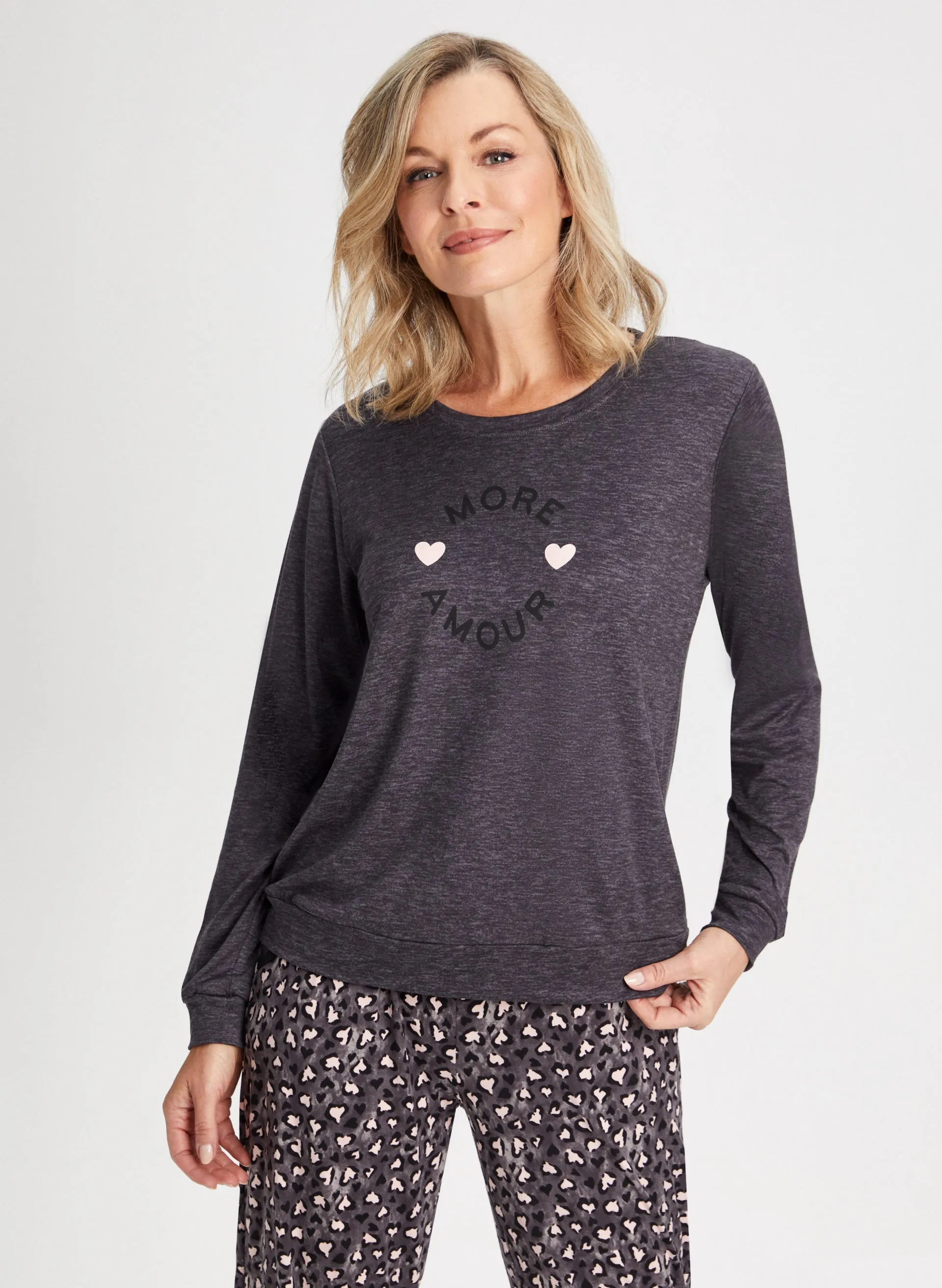 Heart Print Two-Piece Pyjama Set sold by Melanie Lyne product image thumbnail 5