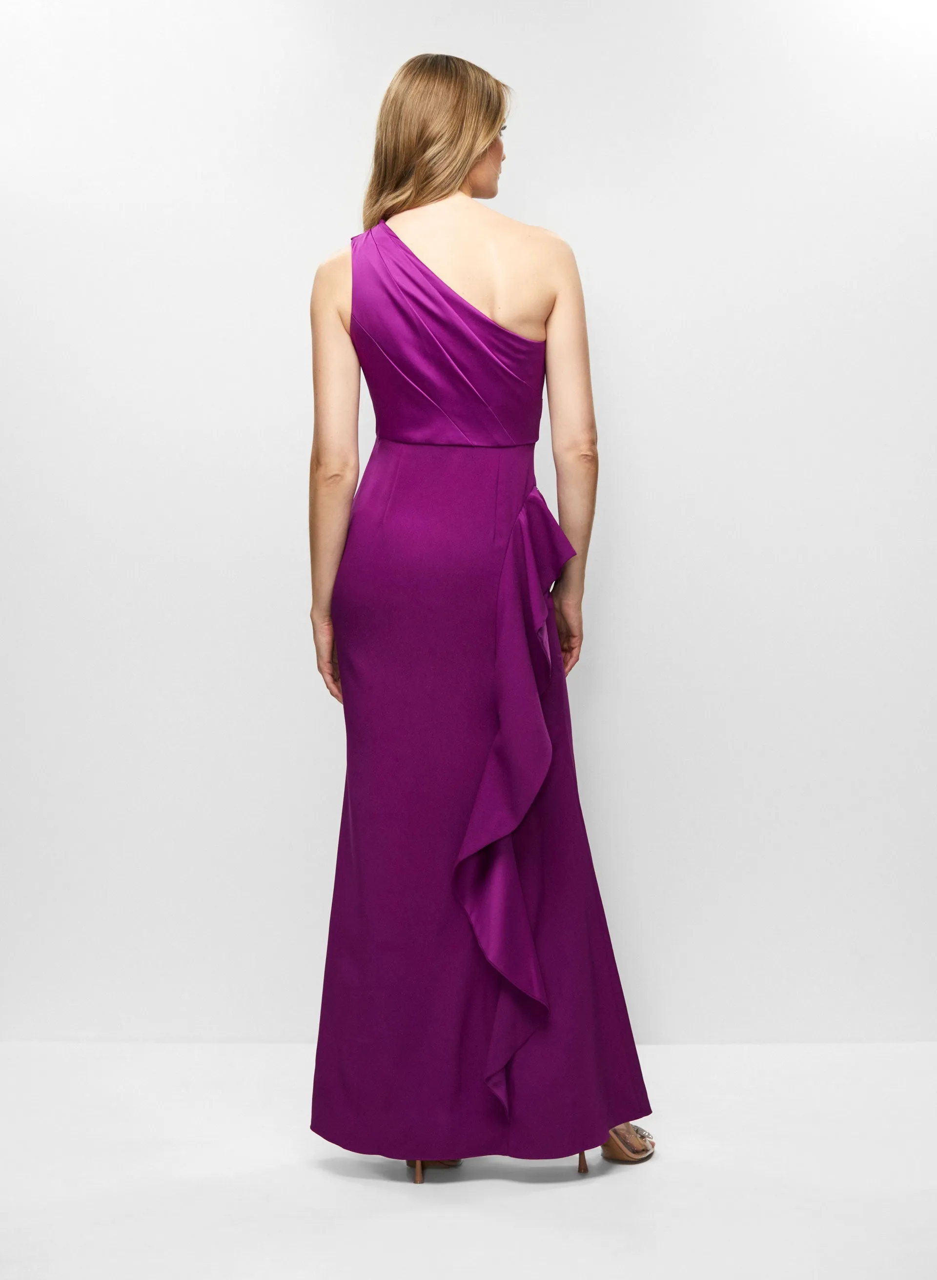 Adrianna Papell - Satin Bodice One-Shoulder Gown sold by Melanie Lyne product image thumbnail 4