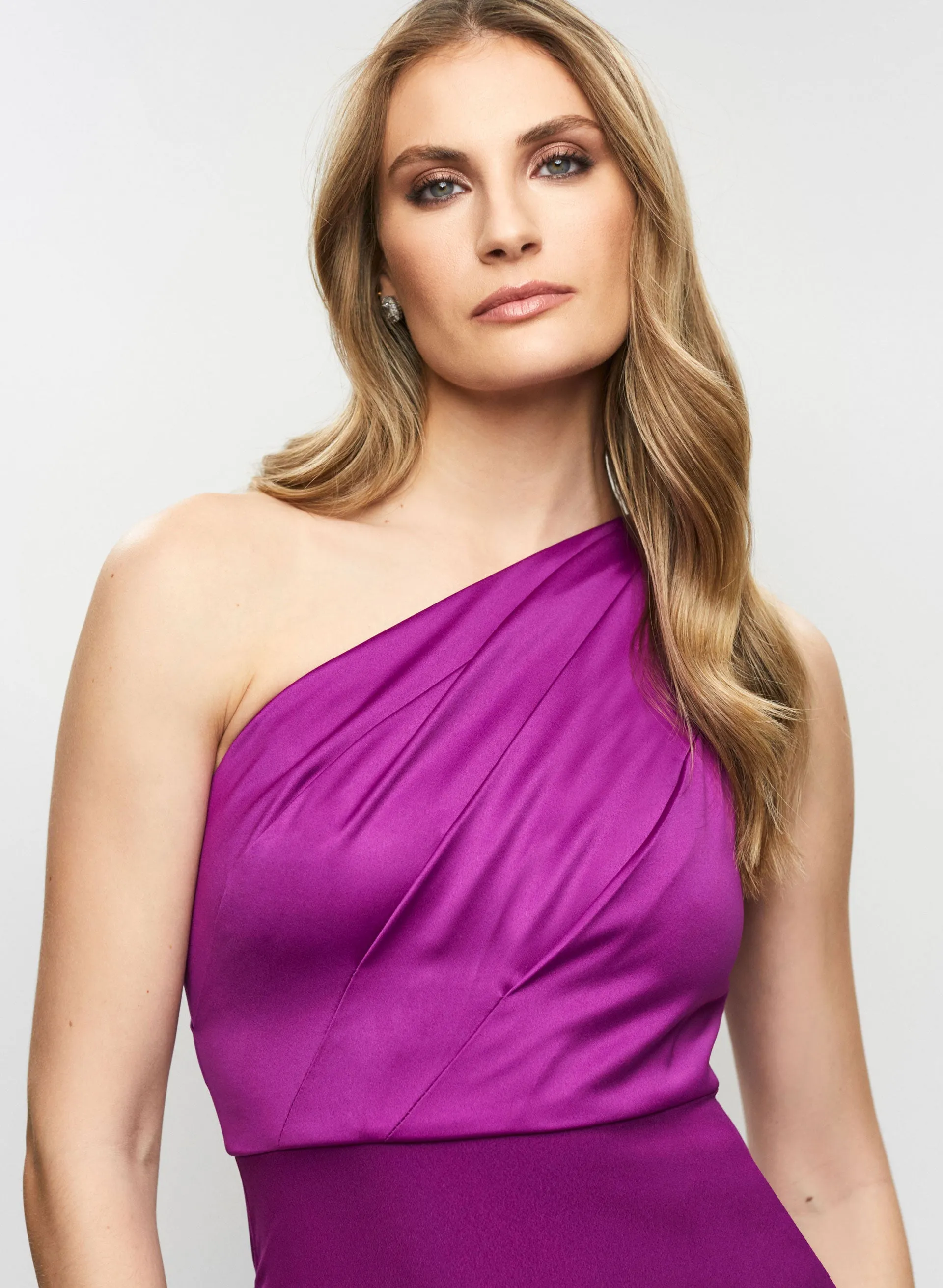 Adrianna Papell - Satin Bodice One-Shoulder Gown sold by Melanie Lyne product image thumbnail 2