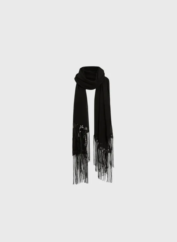 Fringes & Sequins Rectangular Scarf sold by Melanie Lyne