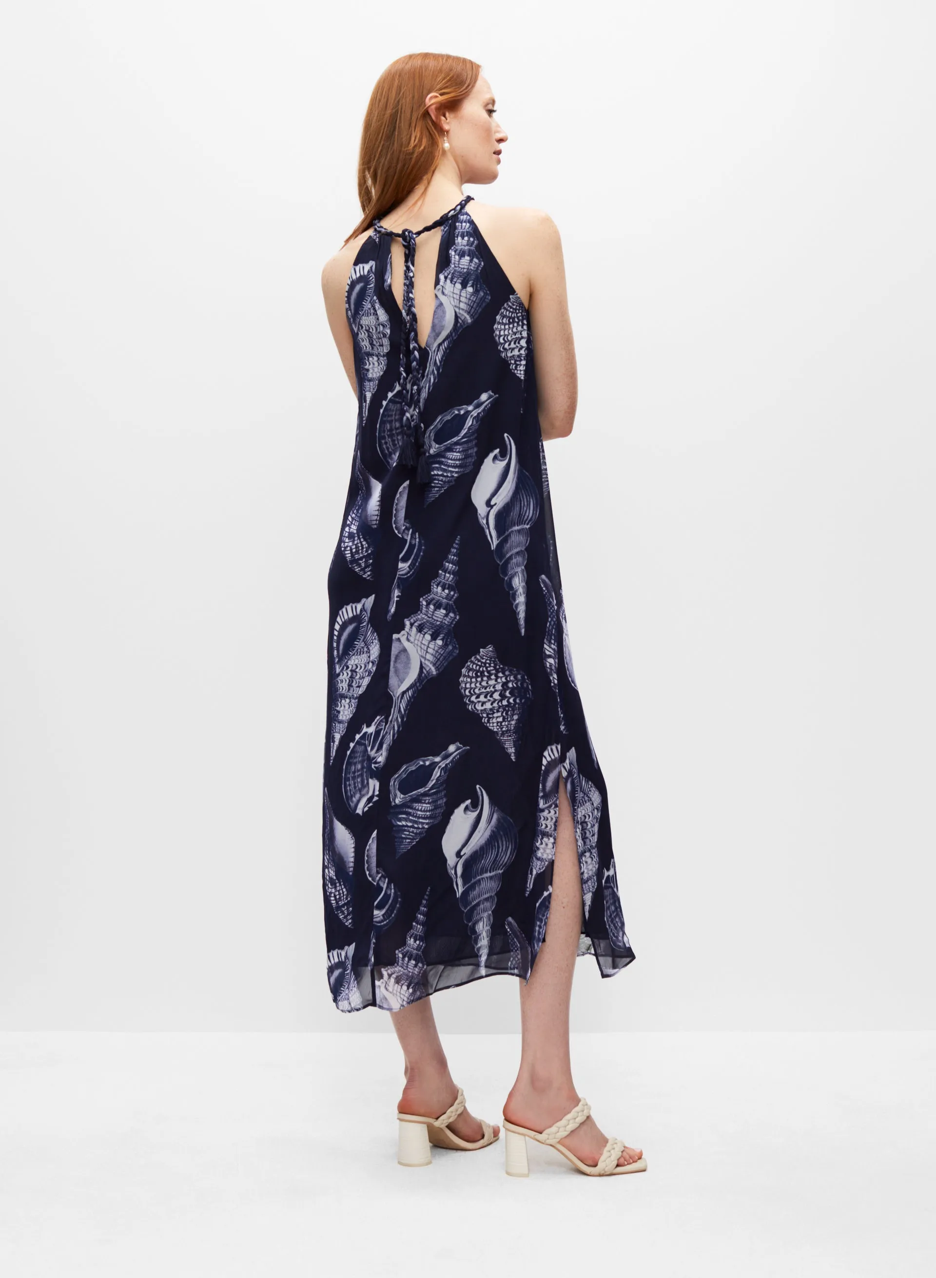 Seashell Print Chiffon Midi Dress sold by Melanie Lyne product image thumbnail 3