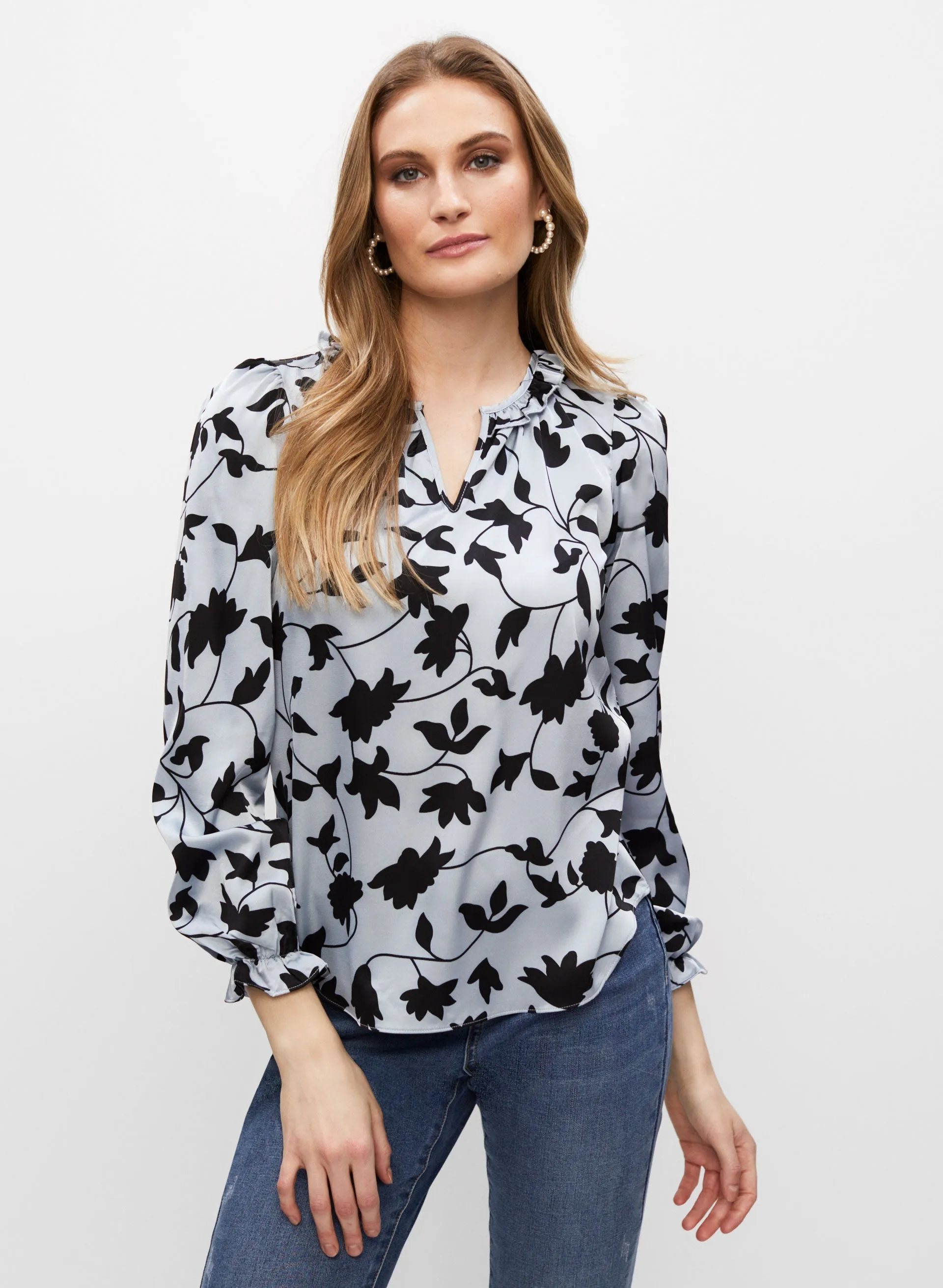 Floral Print Ruffle Detail Blouse sold by Melanie Lyne product image thumbnail 5