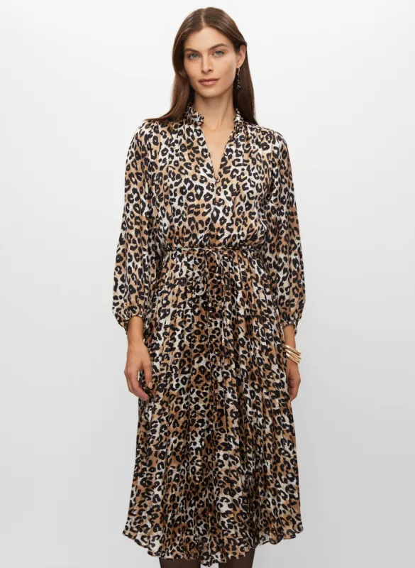 Pleated Leopard Print Dress sold by Melanie Lyne