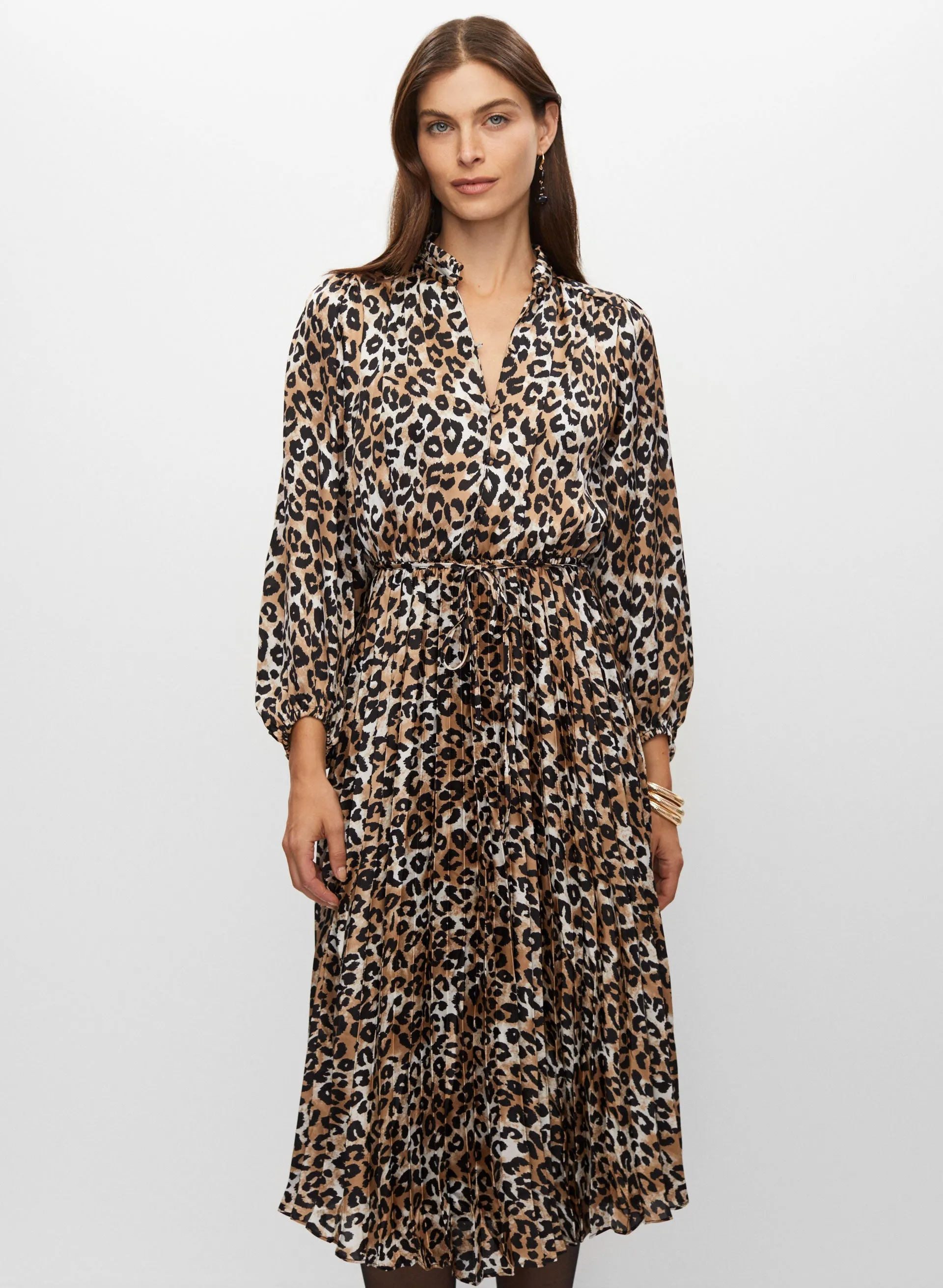 Pleated Leopard Print Dress sold by Melanie Lyne
