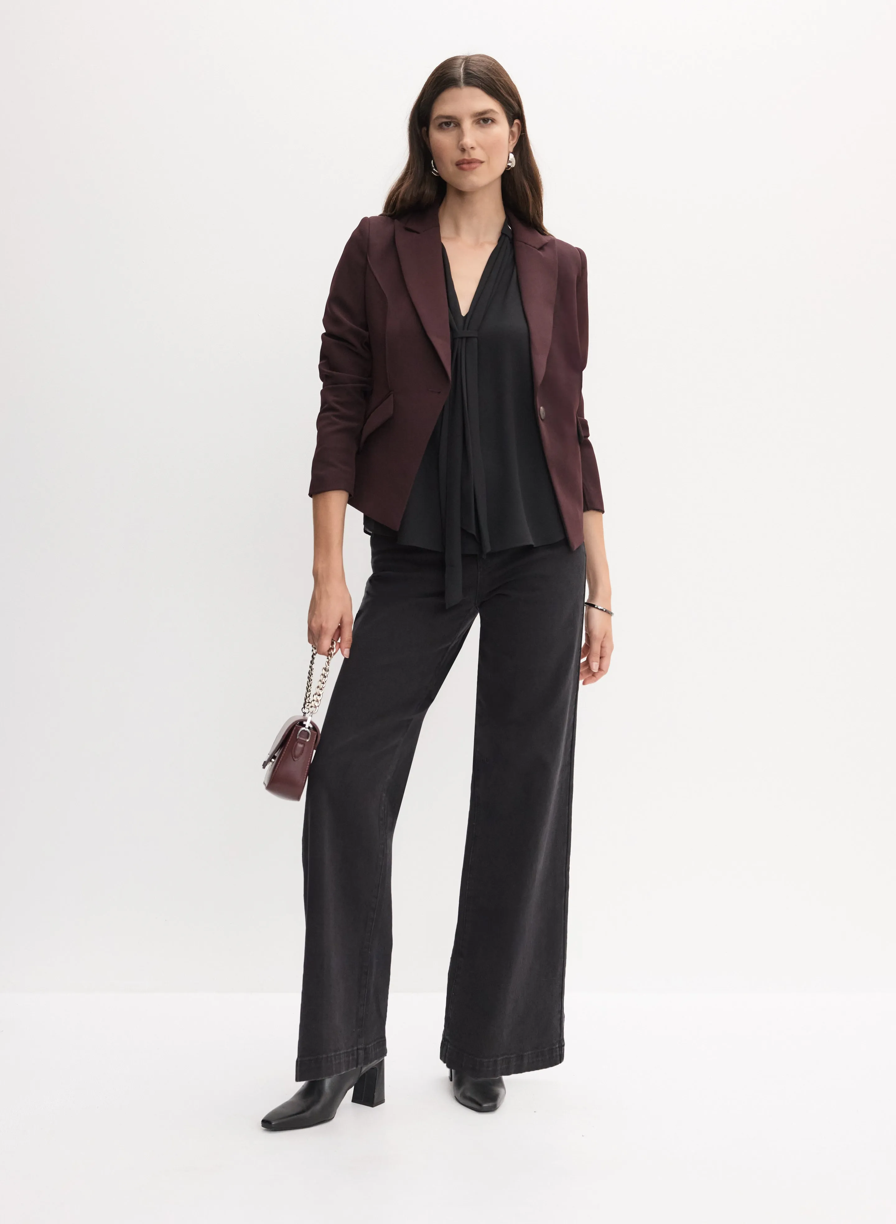 Single-Button Blazer & Wide Leg Jeans sold by Melanie Lyne
