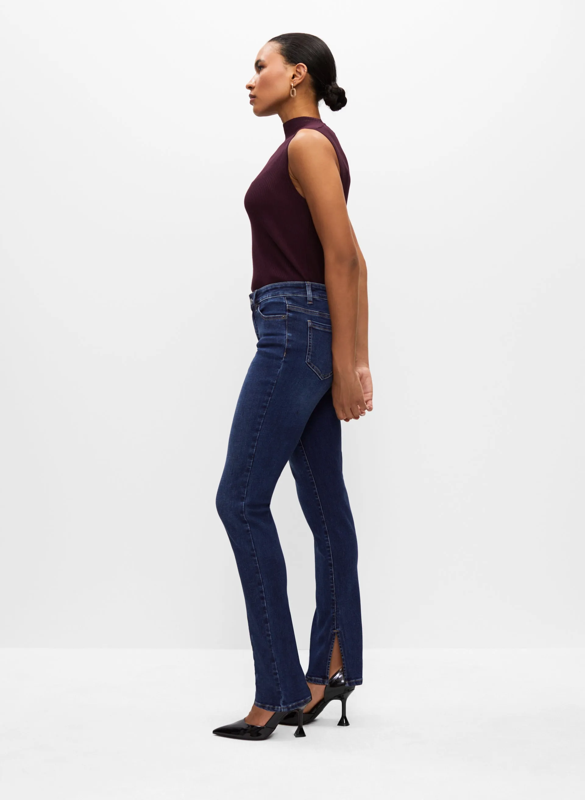 Slit Hem Straight Leg Jeans sold by Melanie Lyne product image thumbnail 5