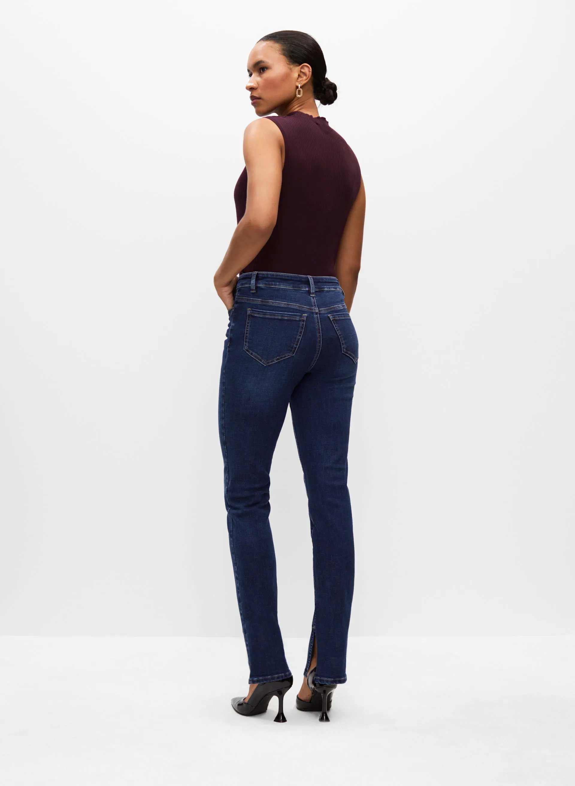 Slit Hem Straight Leg Jeans sold by Melanie Lyne product image thumbnail 2