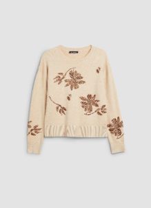 Sequin Floral Motif Crewneck Sweater sold by Melanie Lyne