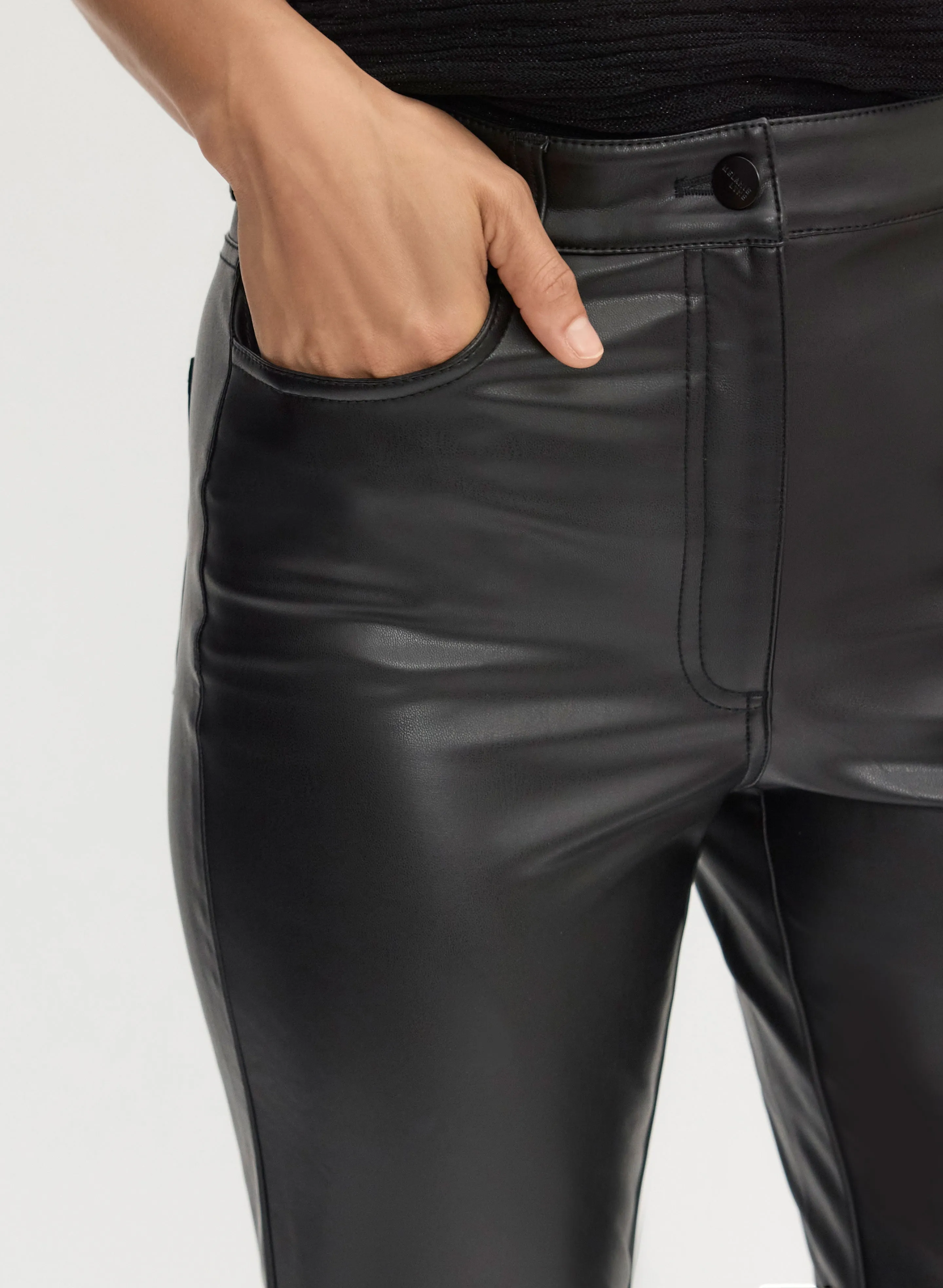 Vegan Leather Straight Leg Pants sold by Melanie Lyne product image thumbnail 5