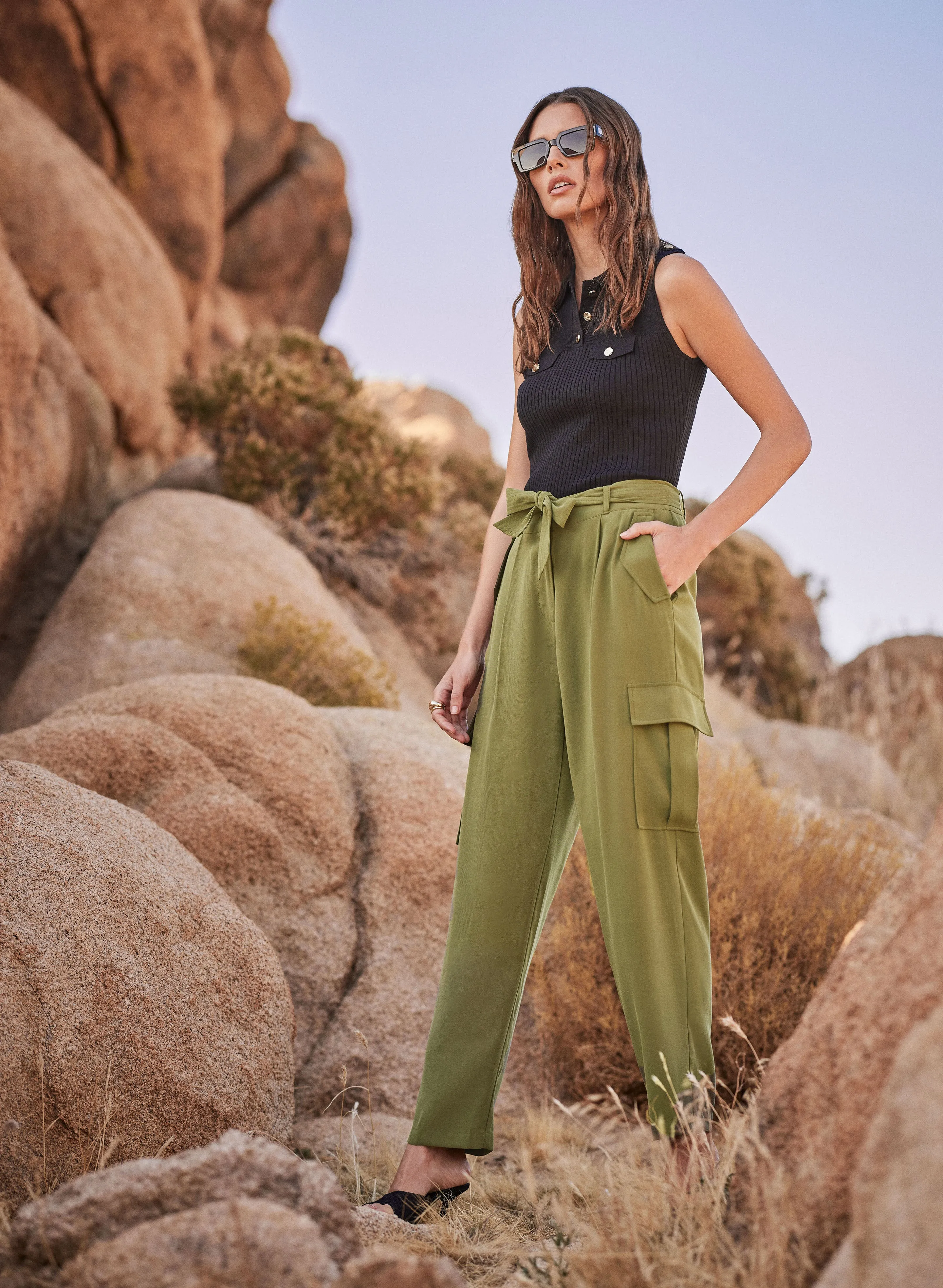Tie Waist Cargo Pants sold by Melanie Lyne product image thumbnail 3