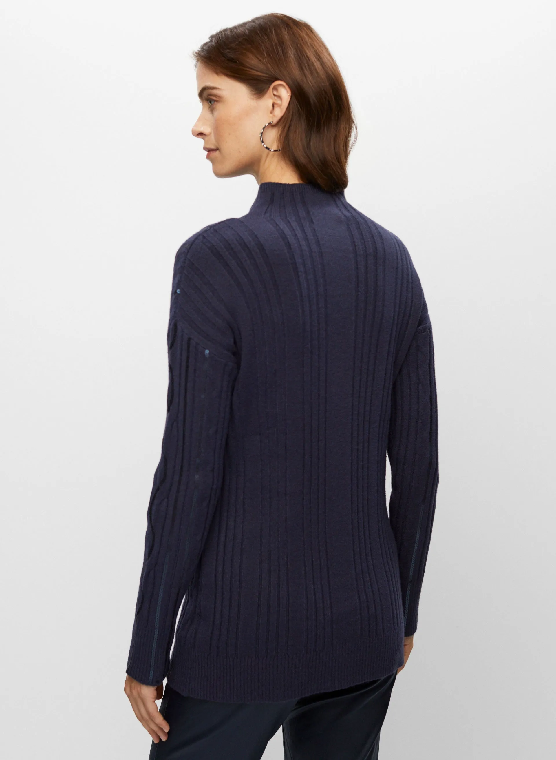 Cable Knit Sequin Tunic Sweater sold by Melanie Lyne product image thumbnail 4