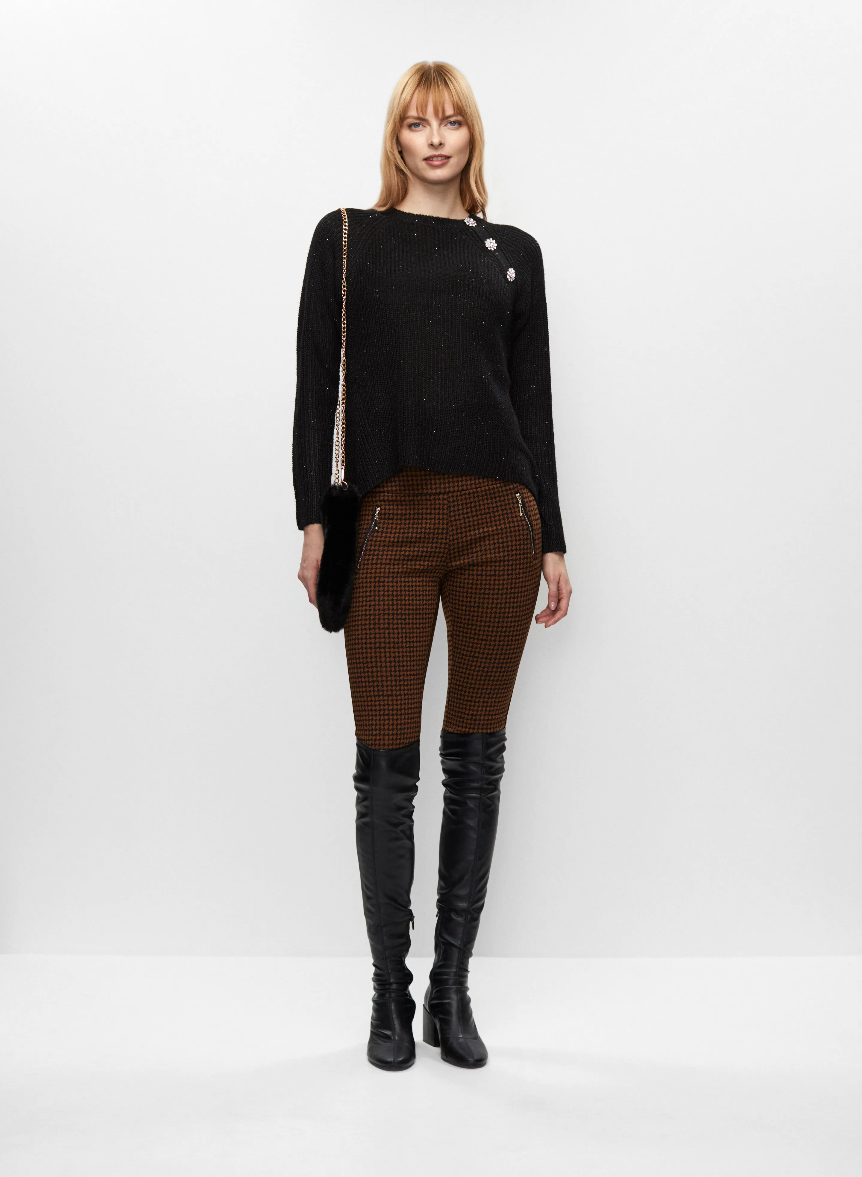 Button Detail Sweater & Herringbone Leggings sold by Melanie Lyne