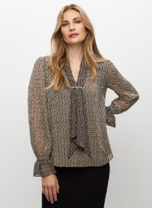 Geometric Motif Tie Blouse sold by Melanie Lyne