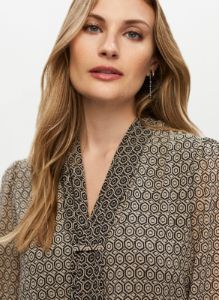 Geometric Motif Tie Blouse sold by Melanie Lyne