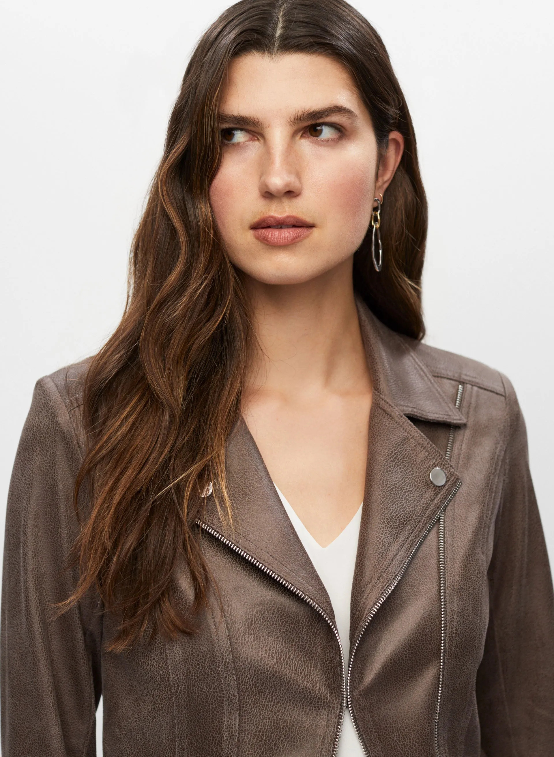 Vex - Zip Detail Faux Suede Jacket sold by Melanie Lyne product image thumbnail 3