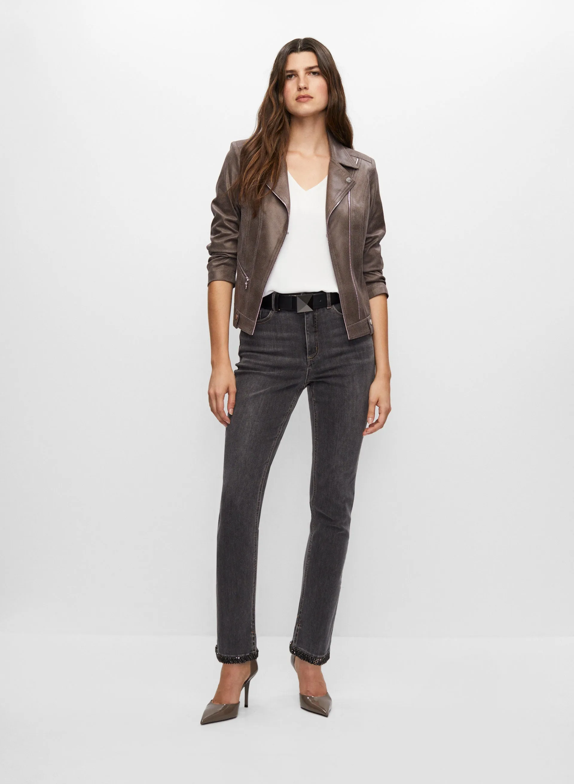 Vex - Zip Detail Faux Suede Jacket sold by Melanie Lyne product image thumbnail 4