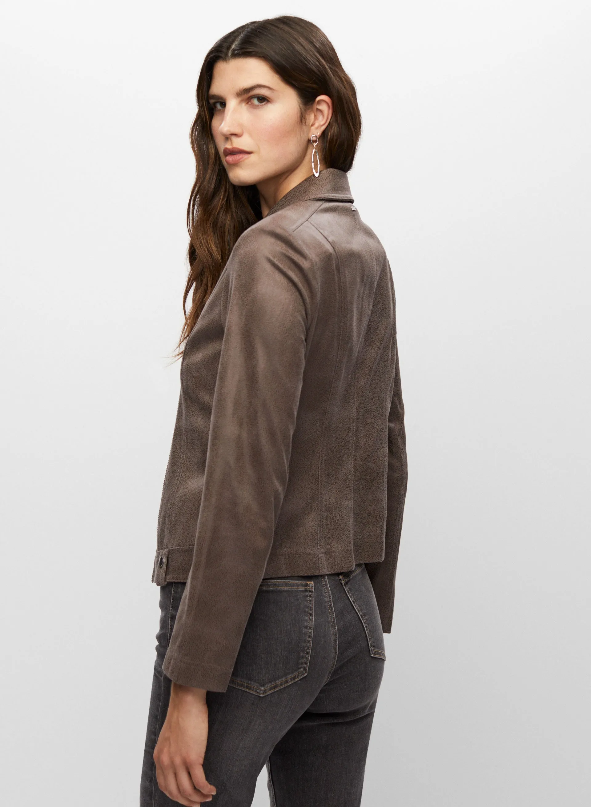 Vex - Zip Detail Faux Suede Jacket sold by Melanie Lyne product image thumbnail 2