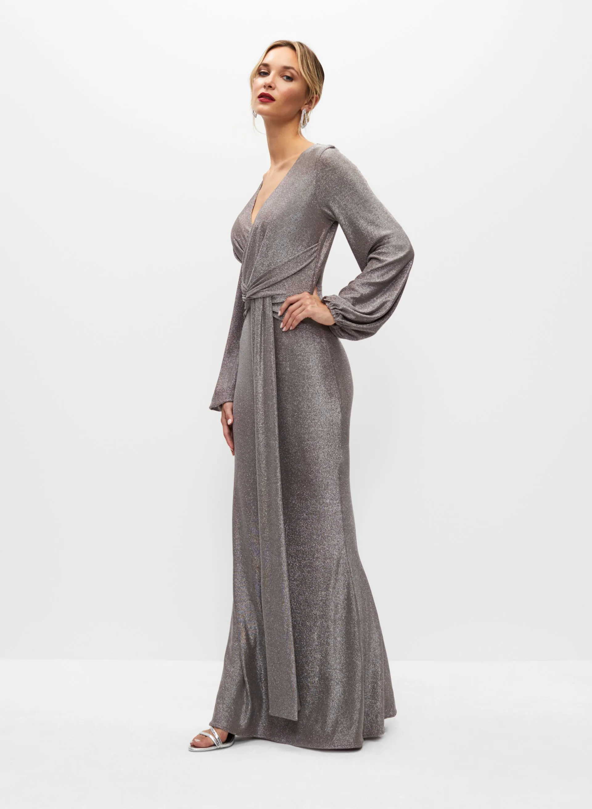 Joseph Ribkoff - V-Neck Shimmer Dress sold by Melanie Lyne product image thumbnail 3