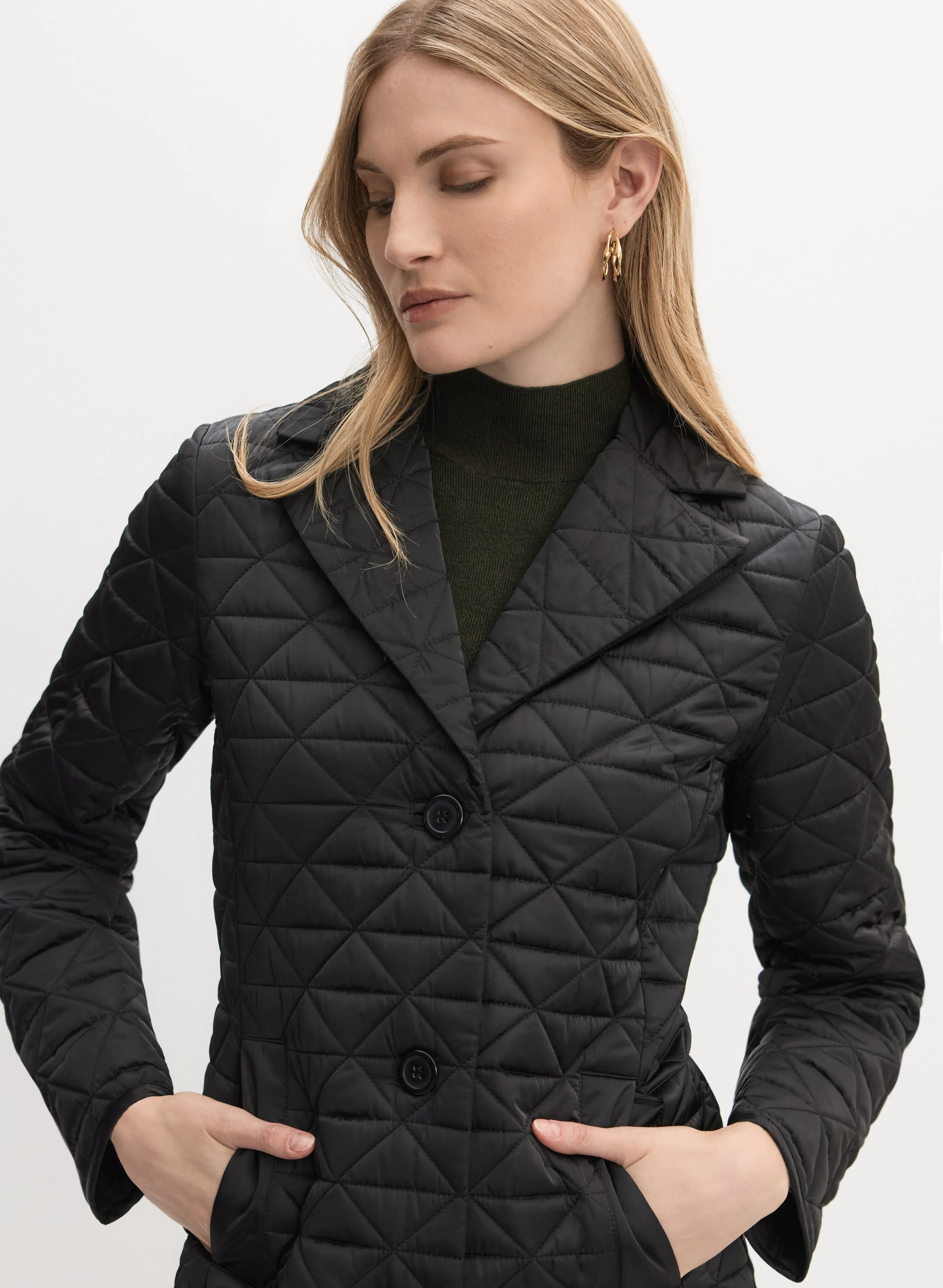Notch Collar Diamond Quilt Coat sold by Melanie Lyne product image thumbnail 2