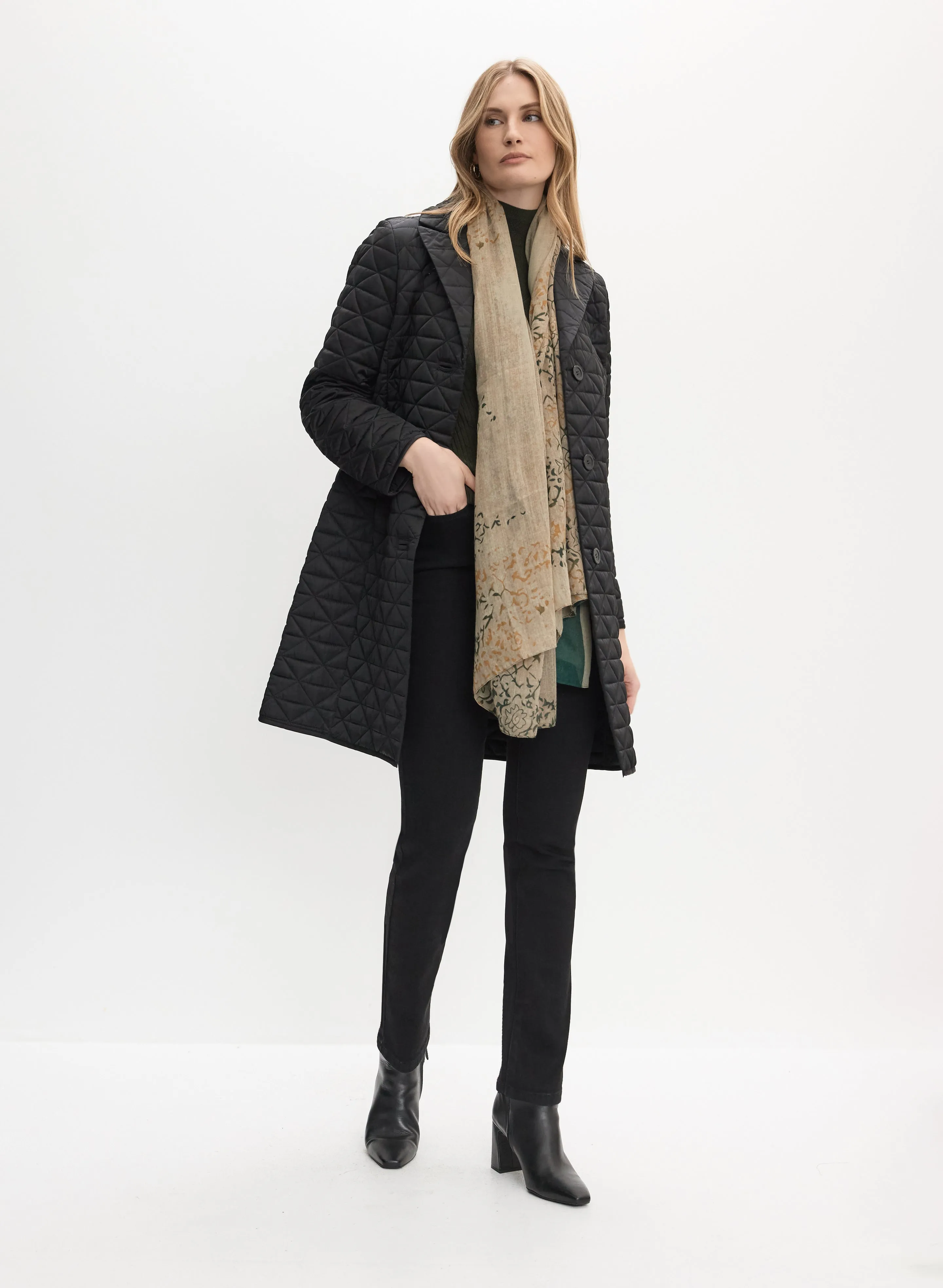 Notch Collar Diamond Quilt Coat sold by Melanie Lyne product image thumbnail 3