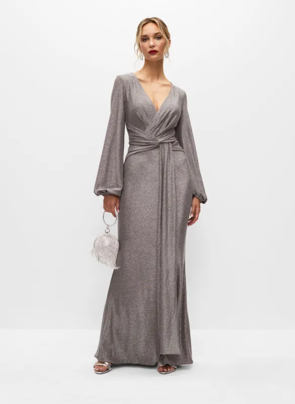 Joseph Ribkoff - V-Neck Shimmer Dress sold by Melanie Lyne