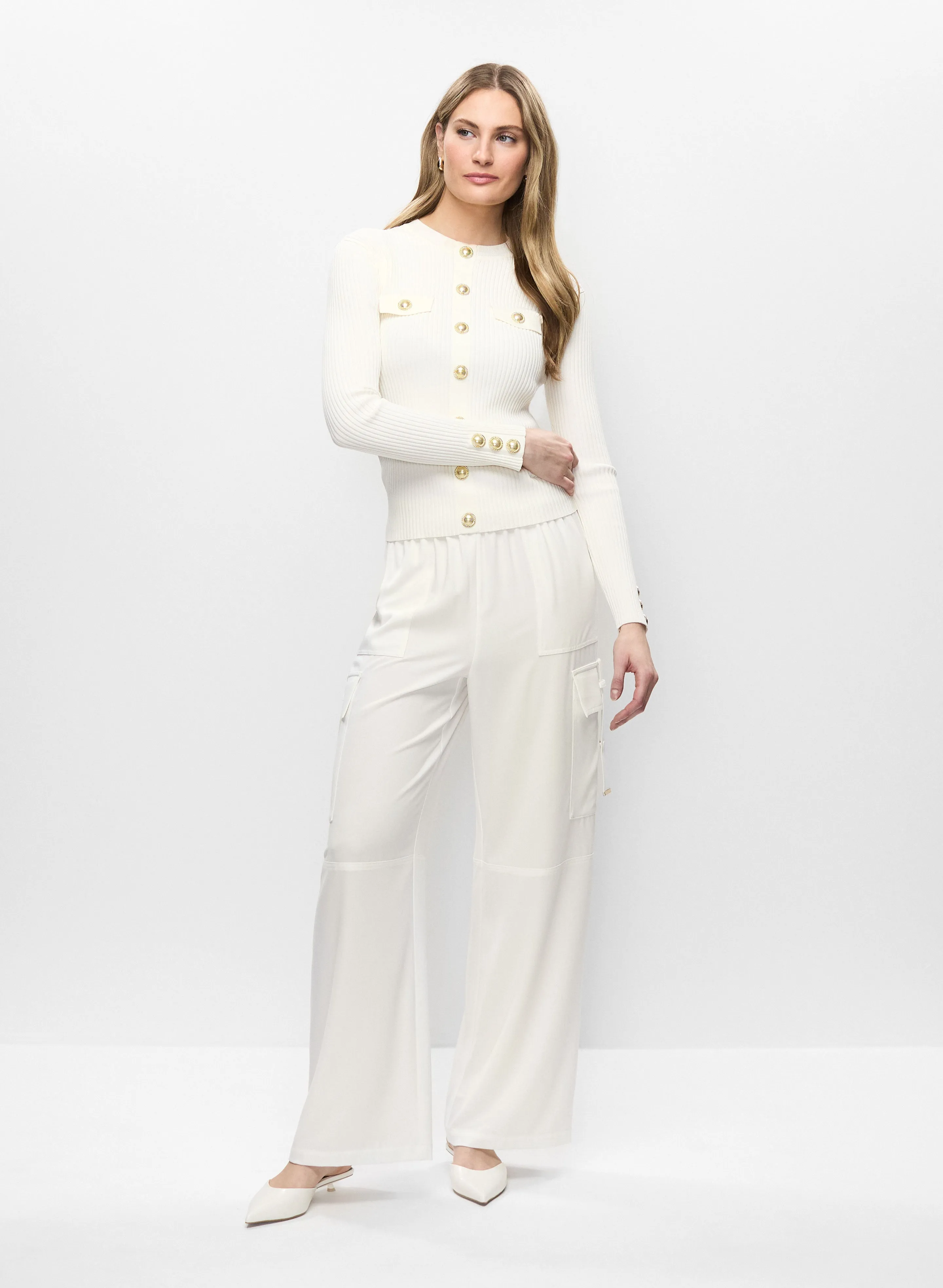 Button Detail Pullover & Satin Cargo Pants sold by Melanie Lyne