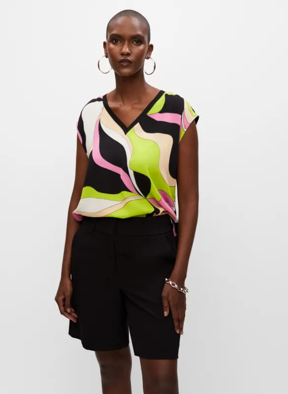 Abstract Print Cap Sleeve Top sold by Melanie Lyne