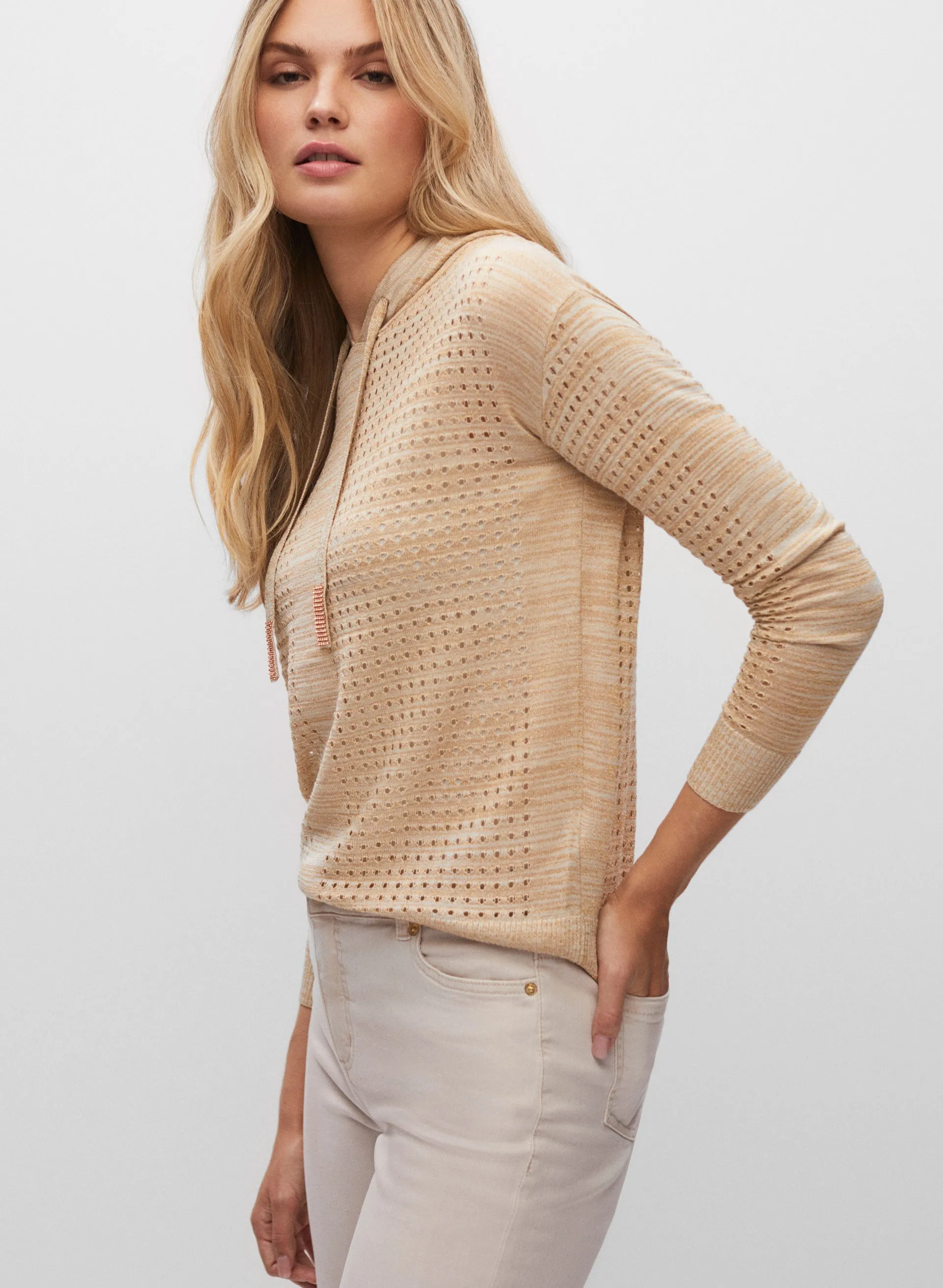 Open Weave Hooded Pullover sold by Melanie Lyne