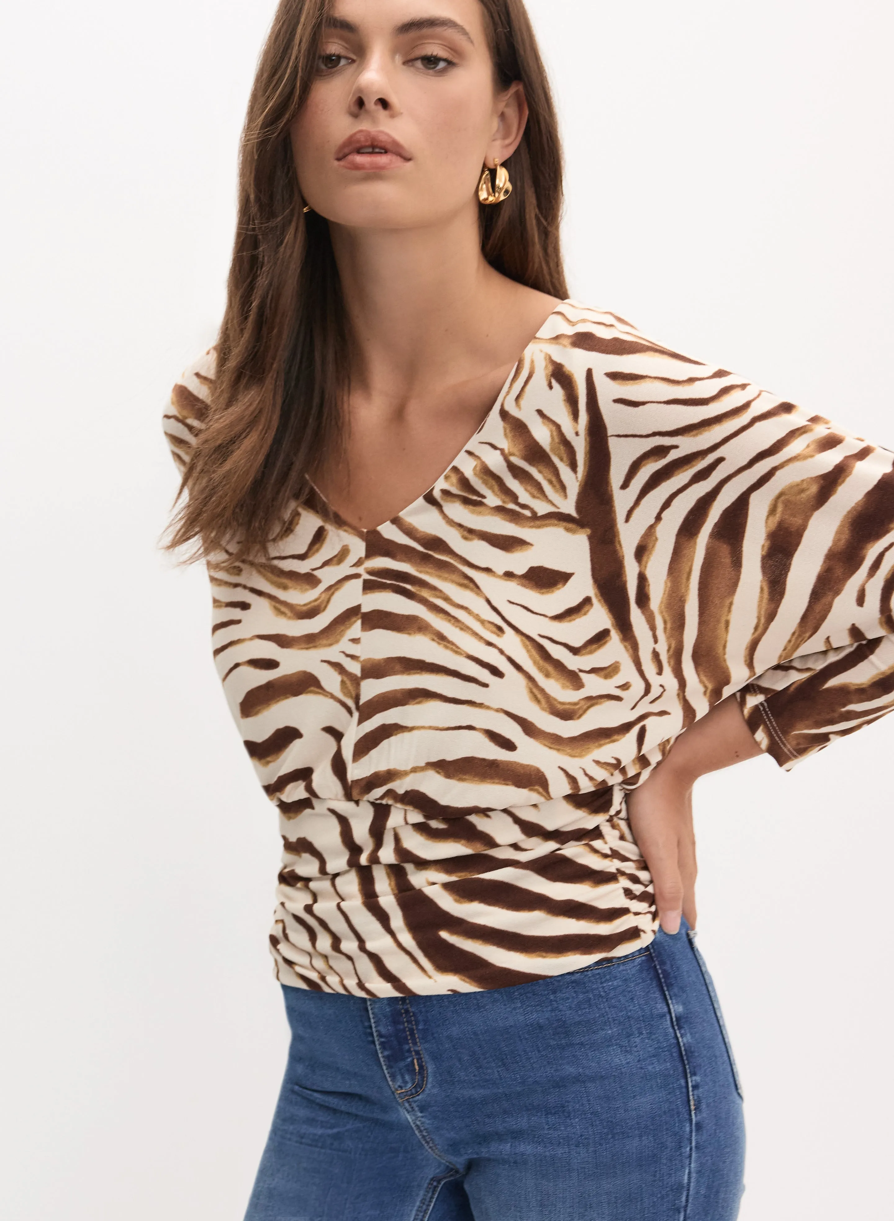 Zebra Print V-Neck Top sold by Melanie Lyne product image thumbnail 5